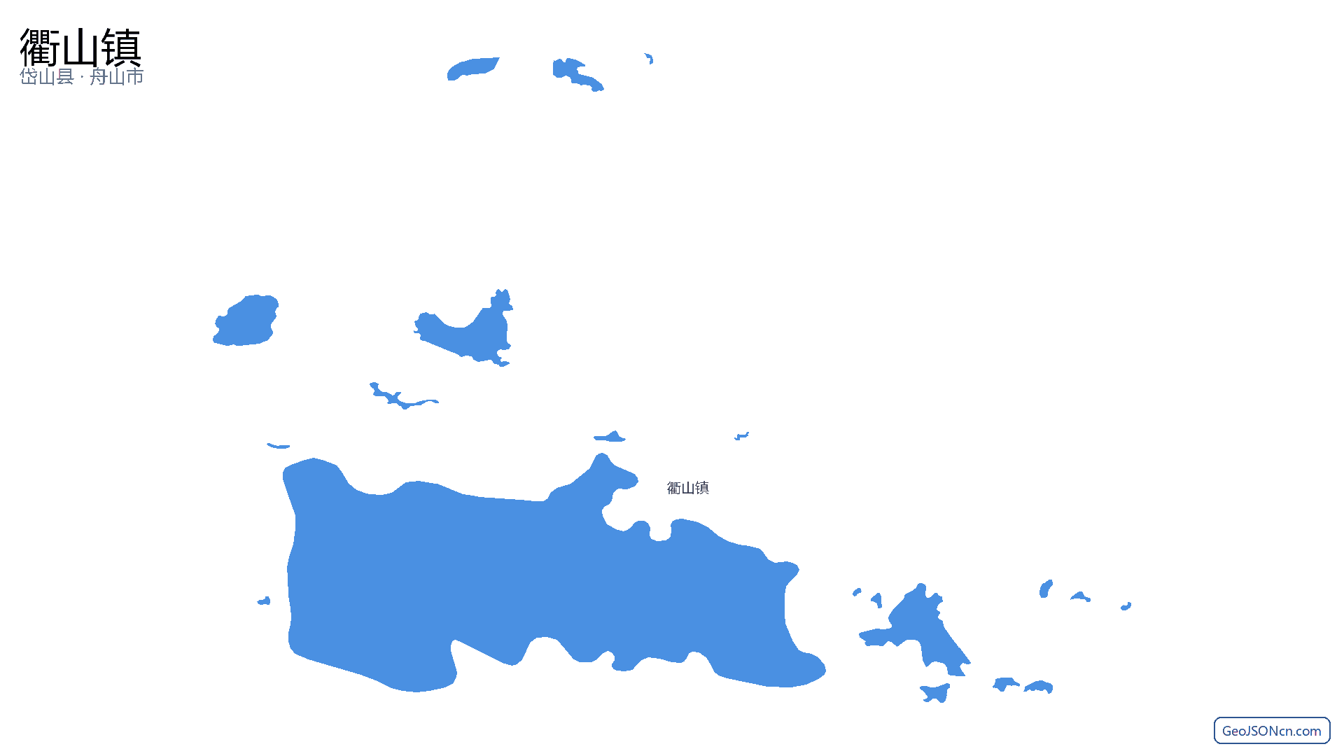 衢山镇行政区划边界地图（岱山县·舟山市）,提供GeoJSON、SHP矢量边界数据下载及高清地图大图(PNG/JPG) - GeoJSONcn.com