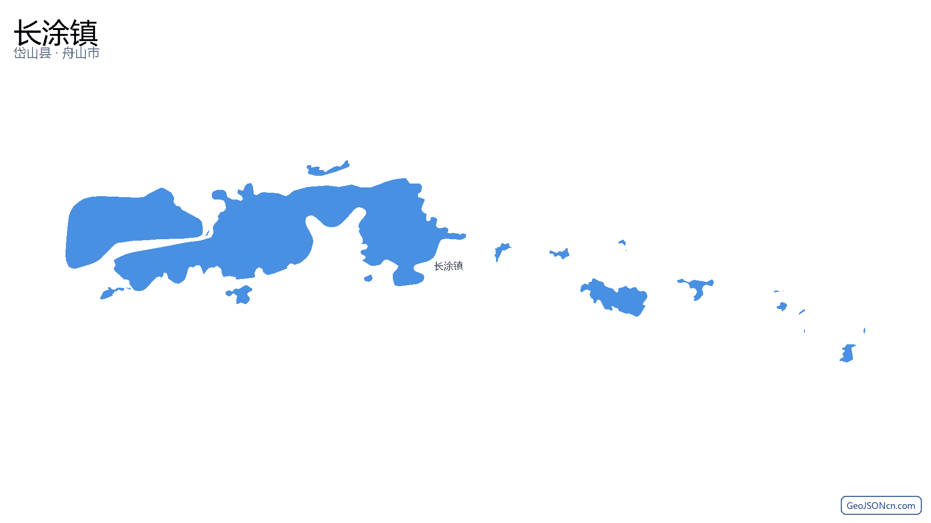 长涂镇行政区划边界地图（岱山县·舟山市）,提供GeoJSON、SHP矢量边界数据下载及高清地图大图(PNG/JPG) - GeoJSONcn.com