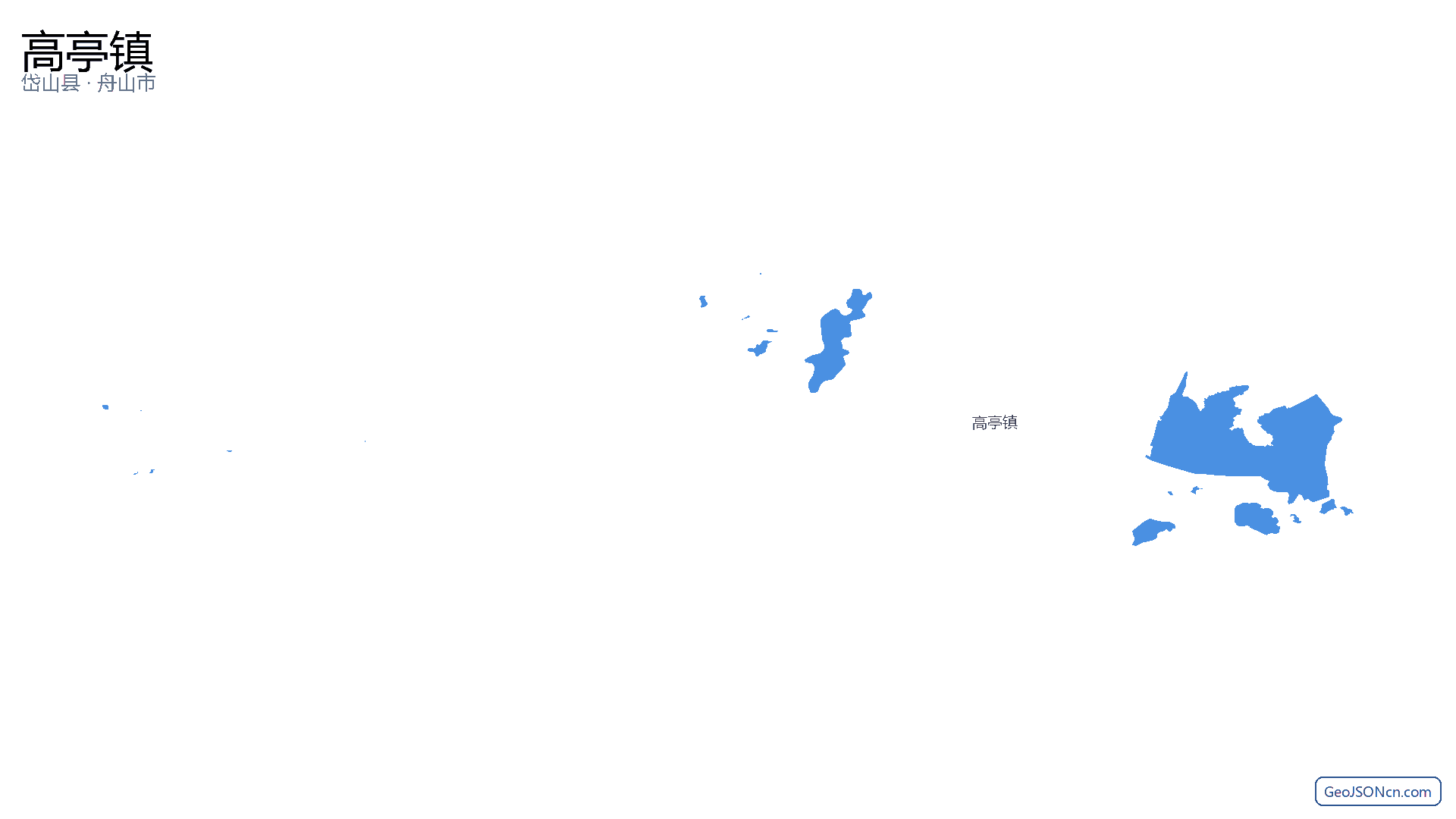 高亭镇行政区划边界地图（岱山县·舟山市）,提供GeoJSON、SHP矢量边界数据下载及高清地图大图(PNG/JPG) - GeoJSONcn.com
