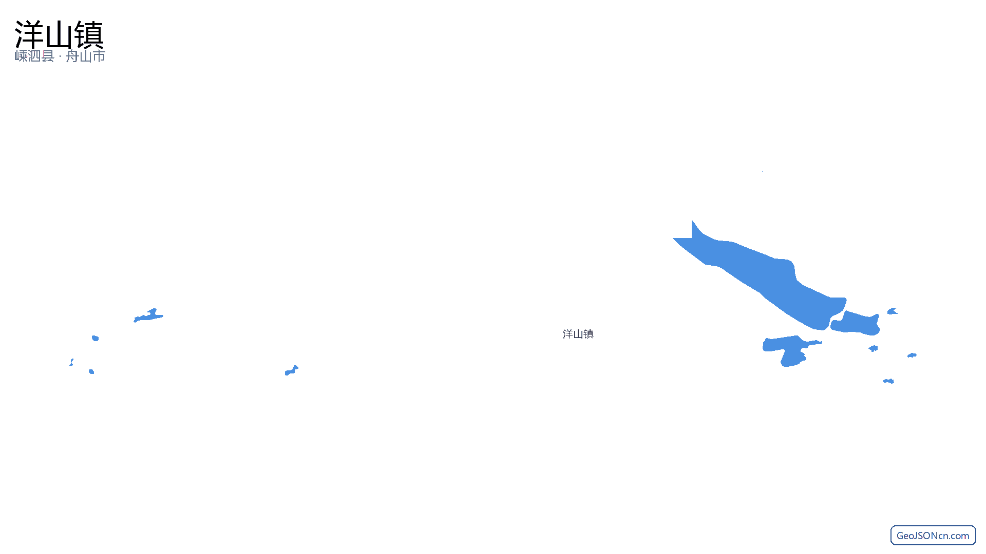 洋山镇行政区划边界地图（嵊泗县·舟山市）,提供GeoJSON、SHP矢量边界数据下载及高清地图大图(PNG/JPG) - GeoJSONcn.com
