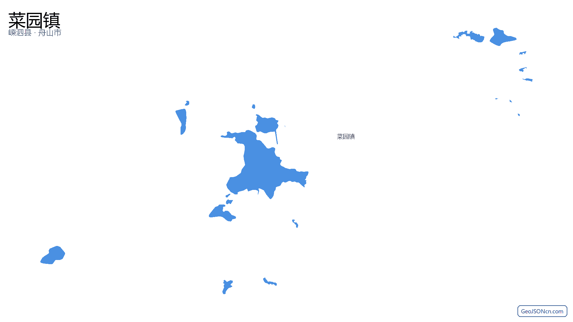 菜园镇行政区划边界地图（嵊泗县·舟山市）,提供GeoJSON、SHP矢量边界数据下载及高清地图大图(PNG/JPG) - GeoJSONcn.com