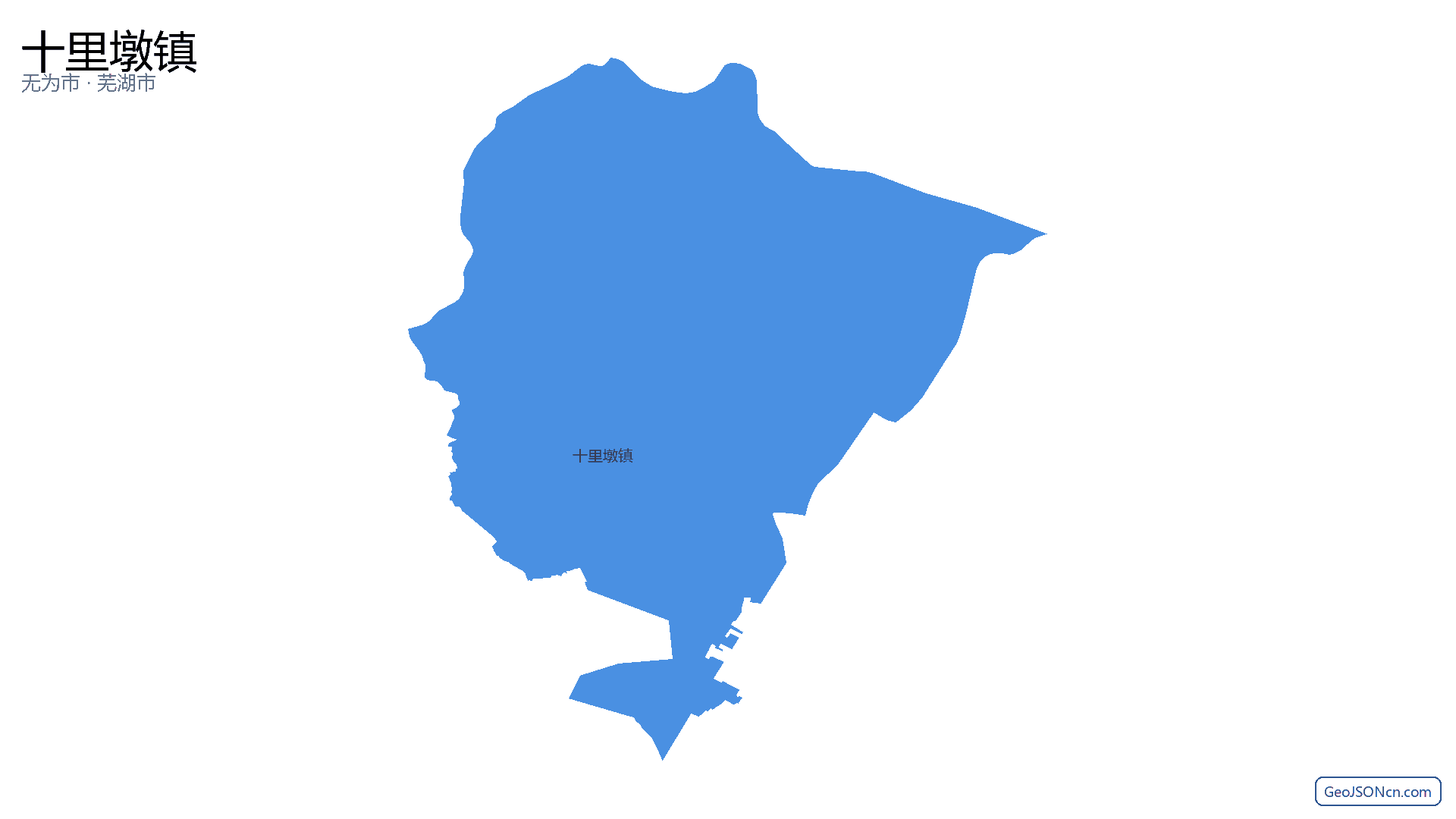十里墩镇行政区划边界地图（无为市·芜湖市）,提供GeoJSON、SHP矢量边界数据下载及高清地图大图(PNG/JPG) - GeoJSONcn.com