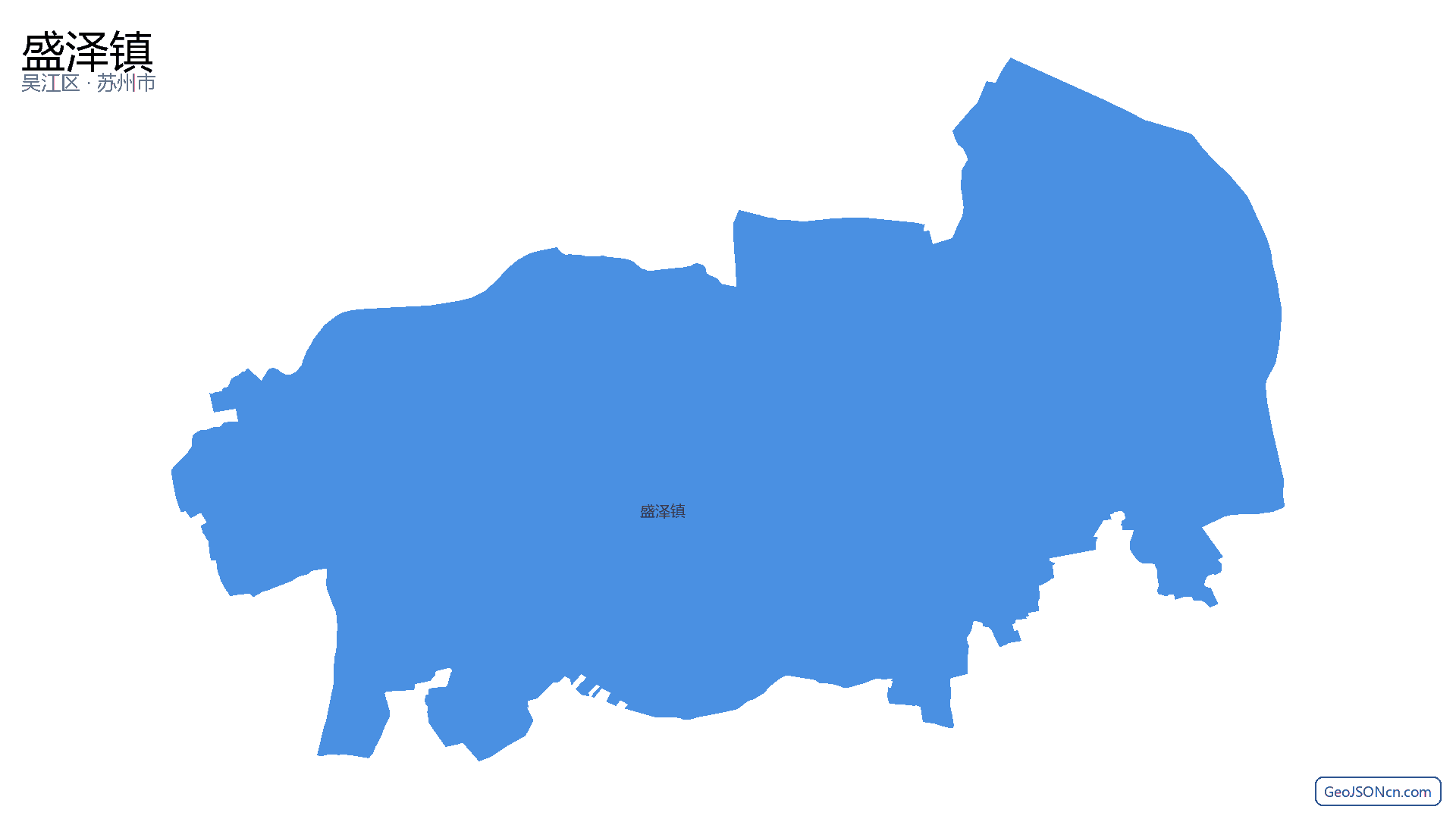 盛泽镇行政区划边界地图(吴江区·苏州市),提供GeoJSON、SHP矢量边界数据下载及高清地图大图(PNG/JPG) - GeoJSONcn.com