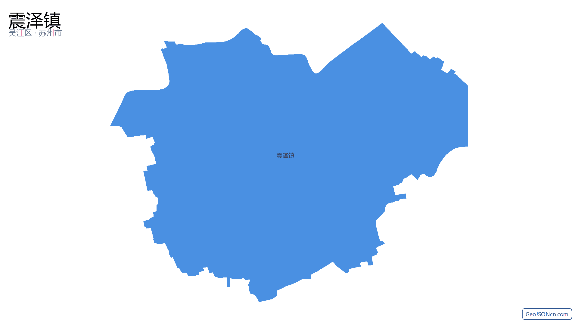 震泽镇行政区划边界地图(吴江区·苏州市),提供GeoJSON、SHP矢量边界数据下载及高清地图大图(PNG/JPG) - GeoJSONcn.com