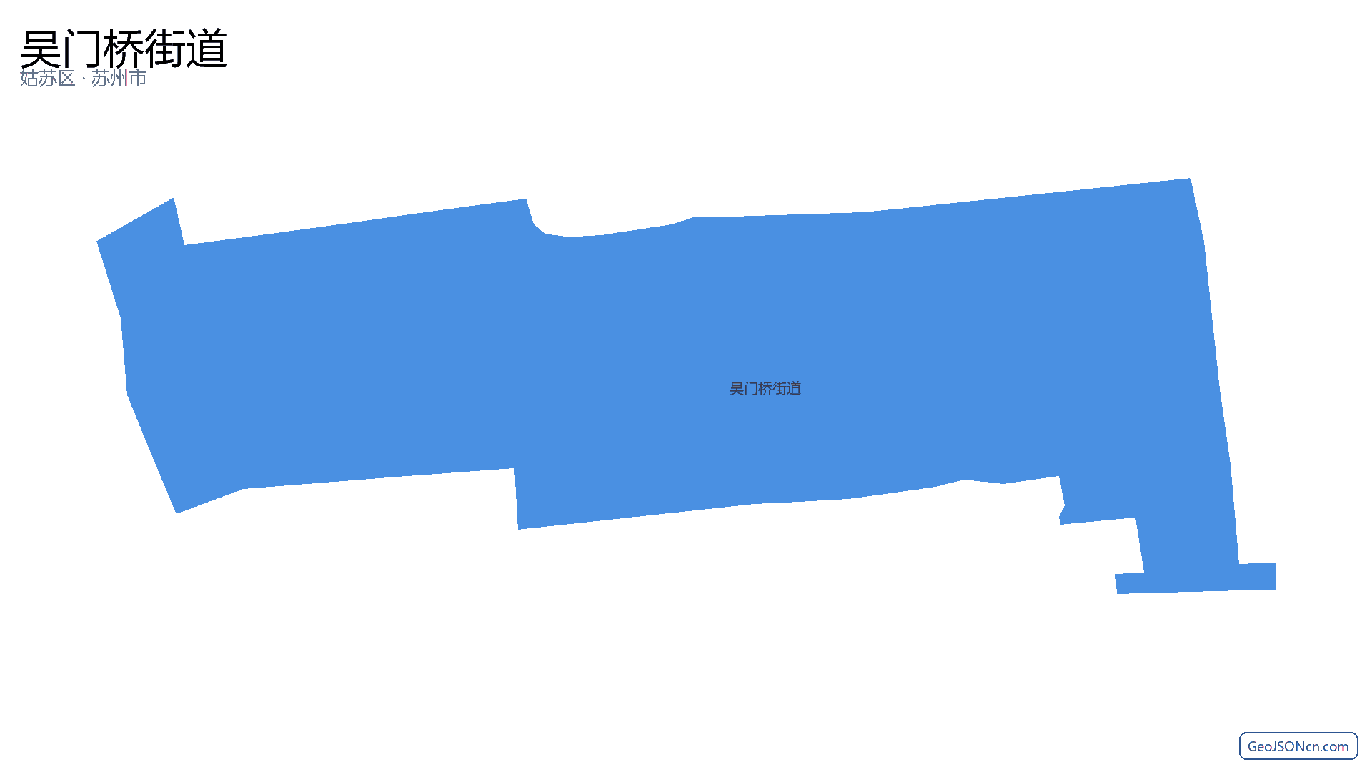 吴门桥街道行政区划边界地图(姑苏区·苏州市),提供GeoJSON、SHP矢量边界数据下载及高清地图大图(PNG/JPG) - GeoJSONcn.com