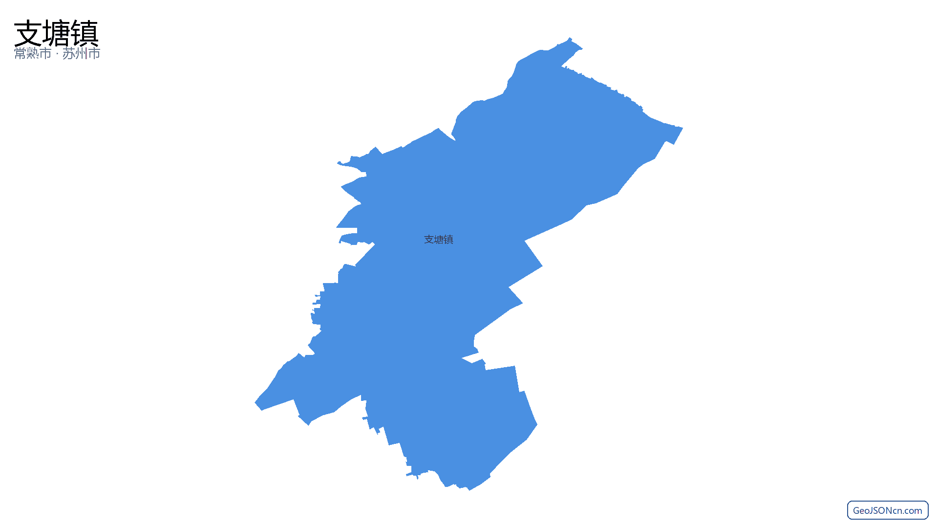 支塘镇行政区划边界地图（常熟市·苏州市）,提供GeoJSON、SHP矢量边界数据下载及高清地图大图(PNG/JPG) - GeoJSONcn.com