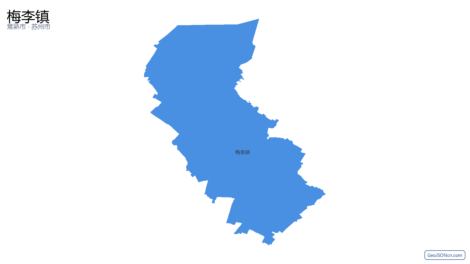 梅李镇行政区划边界地图(常熟市·苏州市),提供GeoJSON、SHP矢量边界数据下载及高清地图大图(PNG/JPG) - GeoJSONcn.com