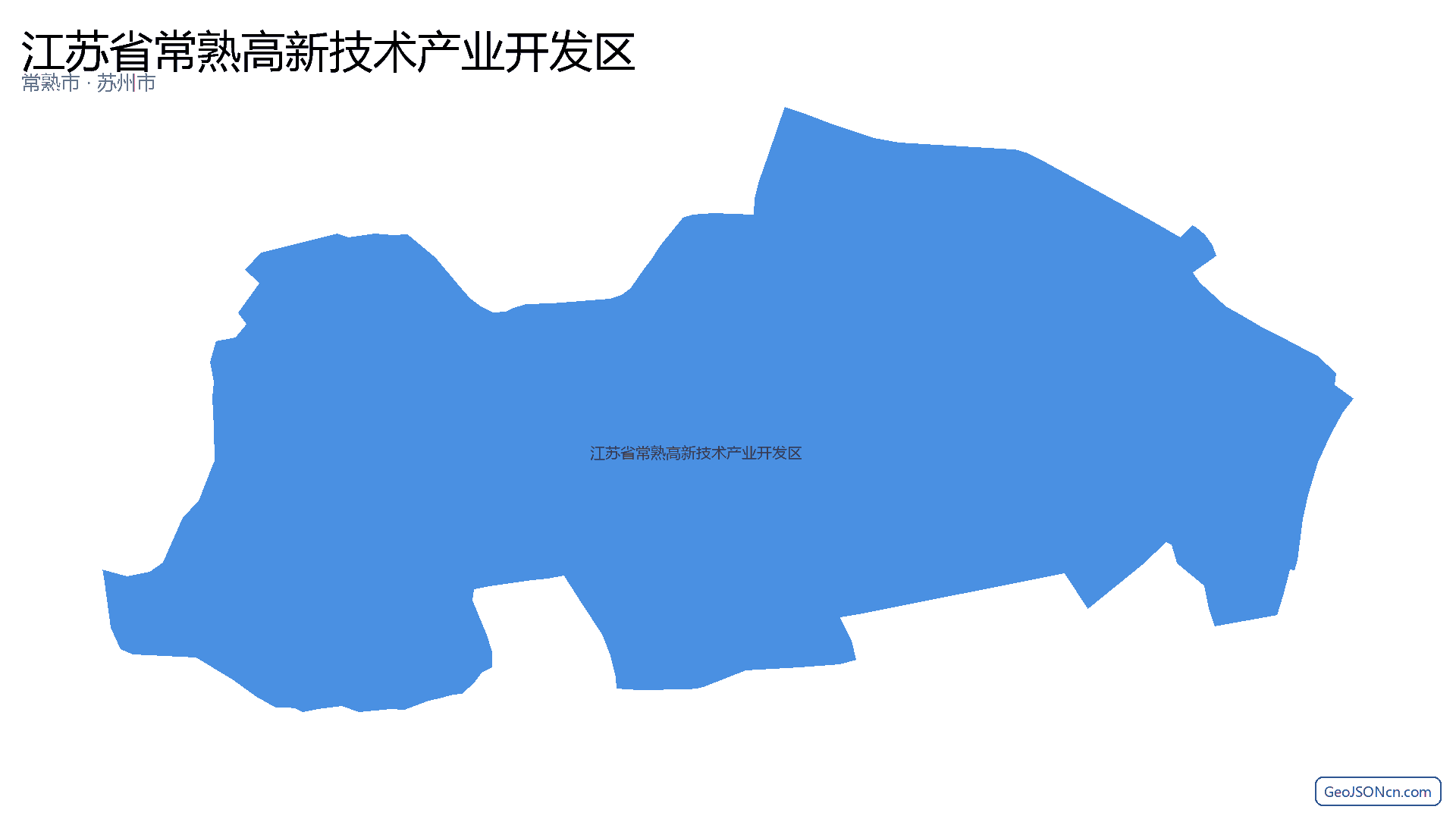 江苏省常熟高新技术产业开发区行政区划边界地图（常熟市·苏州市）,提供GeoJSON、SHP矢量边界数据下载及高清地图大图(PNG/JPG) - GeoJSONcn.com