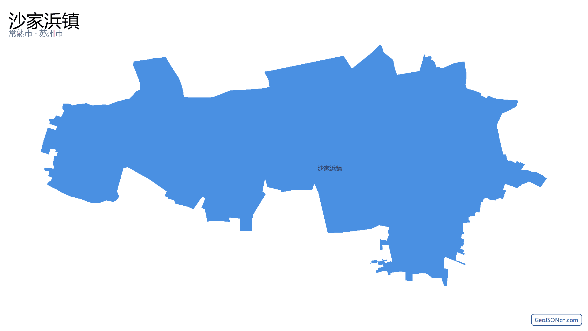 沙家浜镇行政区划边界地图（常熟市·苏州市）,提供GeoJSON、SHP矢量边界数据下载及高清地图大图(PNG/JPG) - GeoJSONcn.com