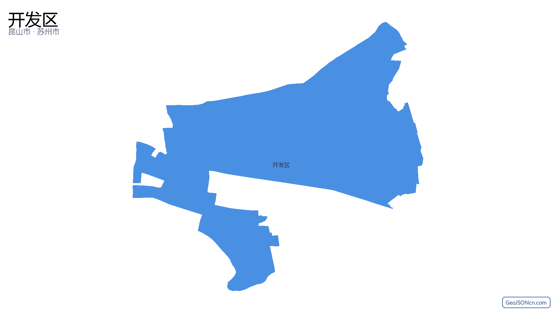 开发区行政区划边界地图（昆山市·苏州市）,提供GeoJSON、SHP矢量边界数据下载及高清地图大图(PNG/JPG) - GeoJSONcn.com