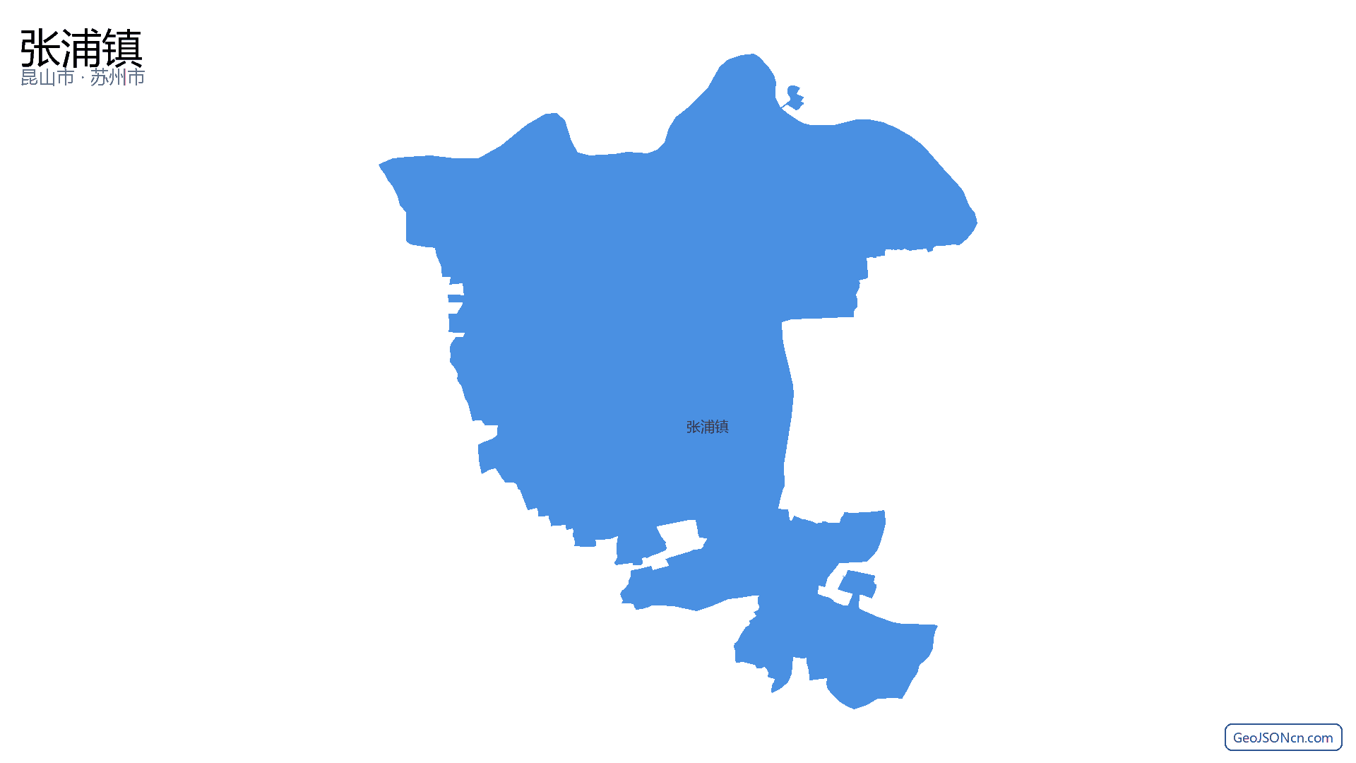 张浦镇行政区划边界地图(昆山市·苏州市),提供GeoJSON、SHP矢量边界数据下载及高清地图大图(PNG/JPG) - GeoJSONcn.com