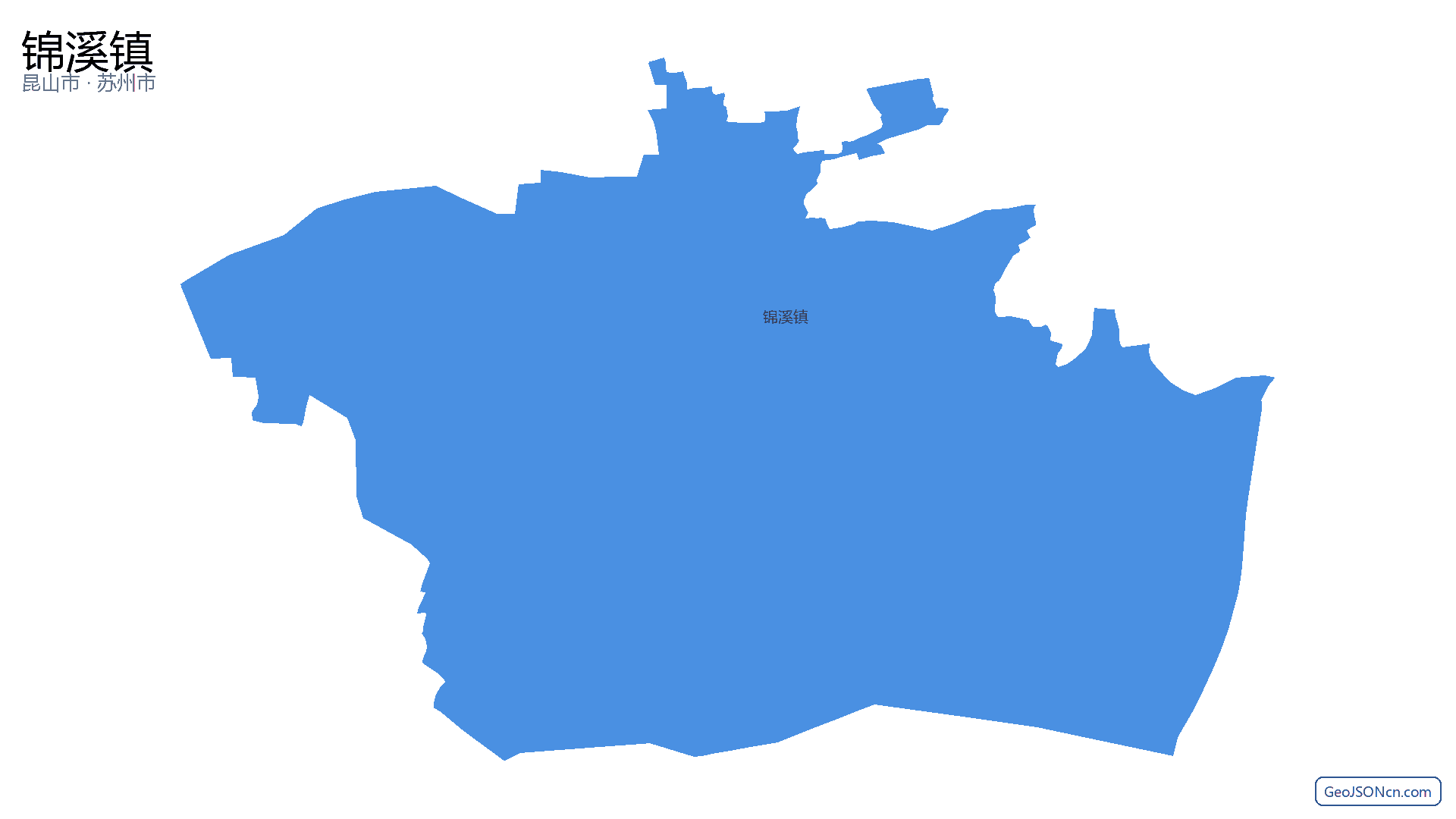锦溪镇行政区划边界地图(昆山市·苏州市),提供GeoJSON、SHP矢量边界数据下载及高清地图大图(PNG/JPG) - GeoJSONcn.com