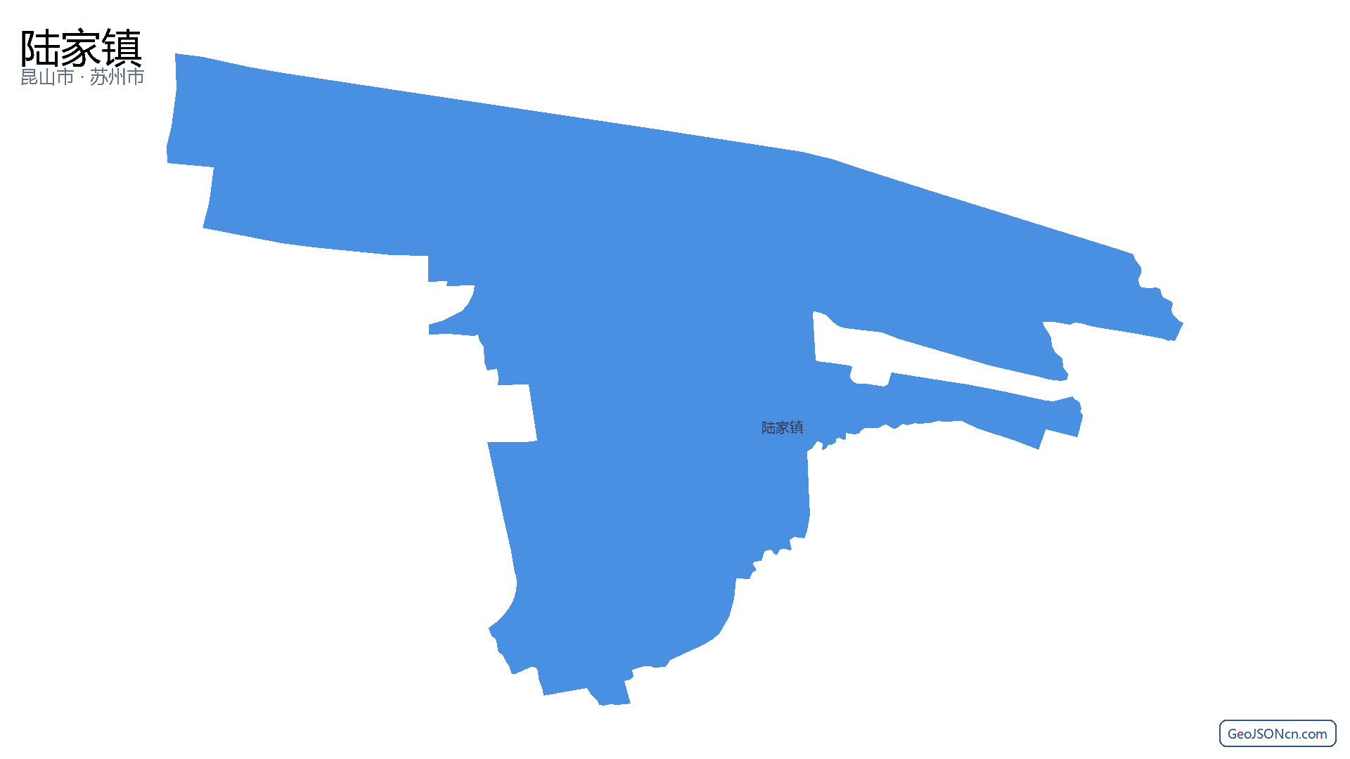 陆家镇行政区划边界地图(昆山市·苏州市),提供GeoJSON、SHP矢量边界数据下载及高清地图大图(PNG/JPG) - GeoJSONcn.com