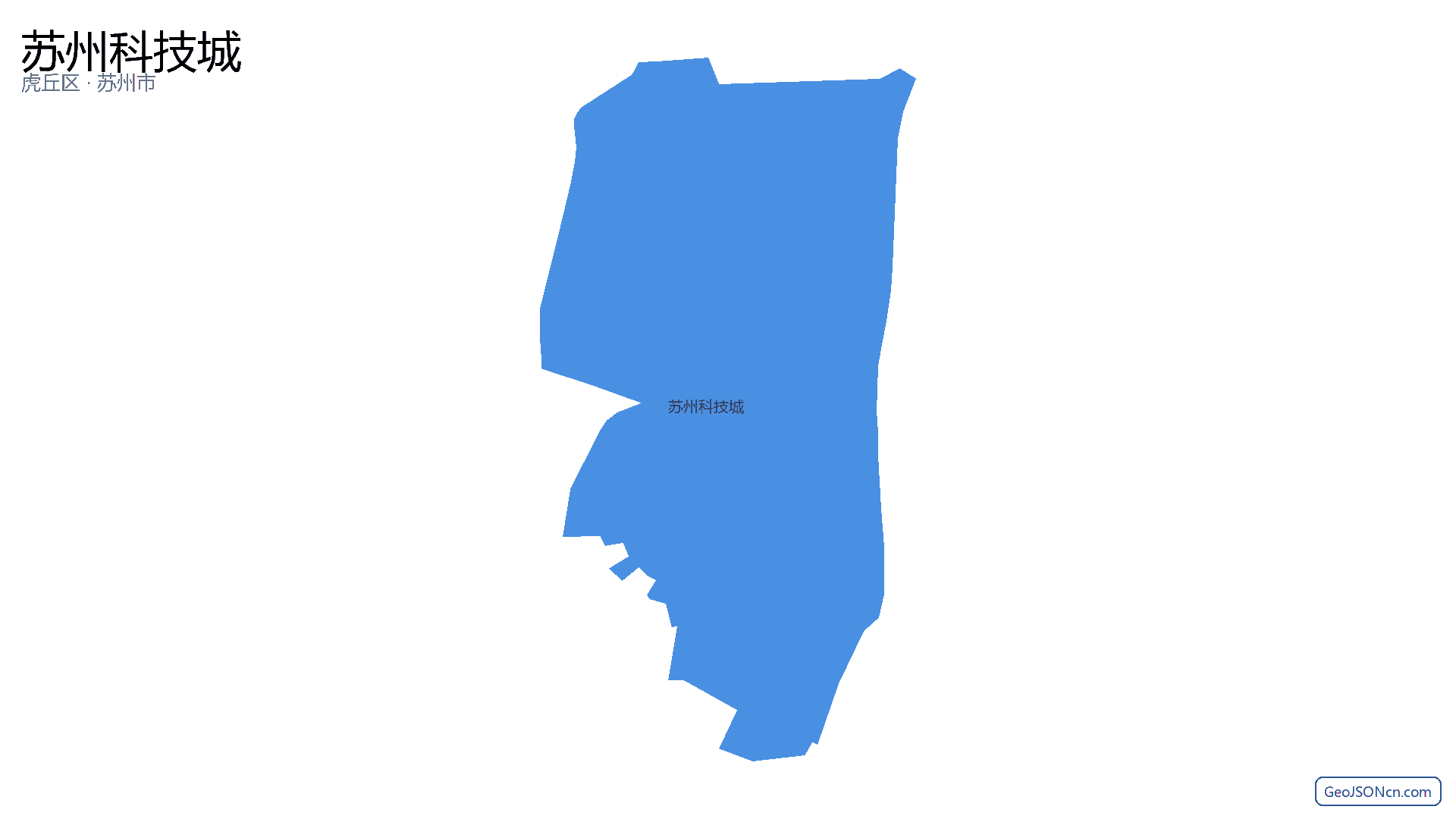 苏州科技城行政区划边界地图(虎丘区·苏州市),提供GeoJSON、SHP矢量边界数据下载及高清地图大图(PNG/JPG) - GeoJSONcn.com