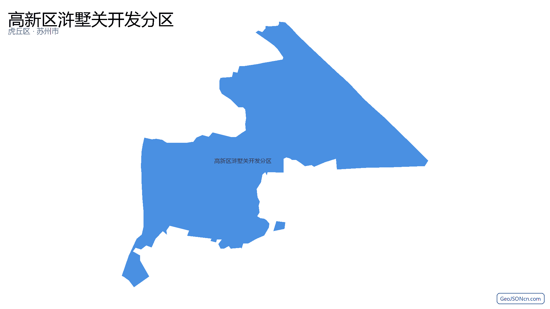 高新区浒墅关开发分区行政区划边界地图（虎丘区·苏州市）,提供GeoJSON、SHP矢量边界数据下载及高清地图大图(PNG/JPG) - GeoJSONcn.com