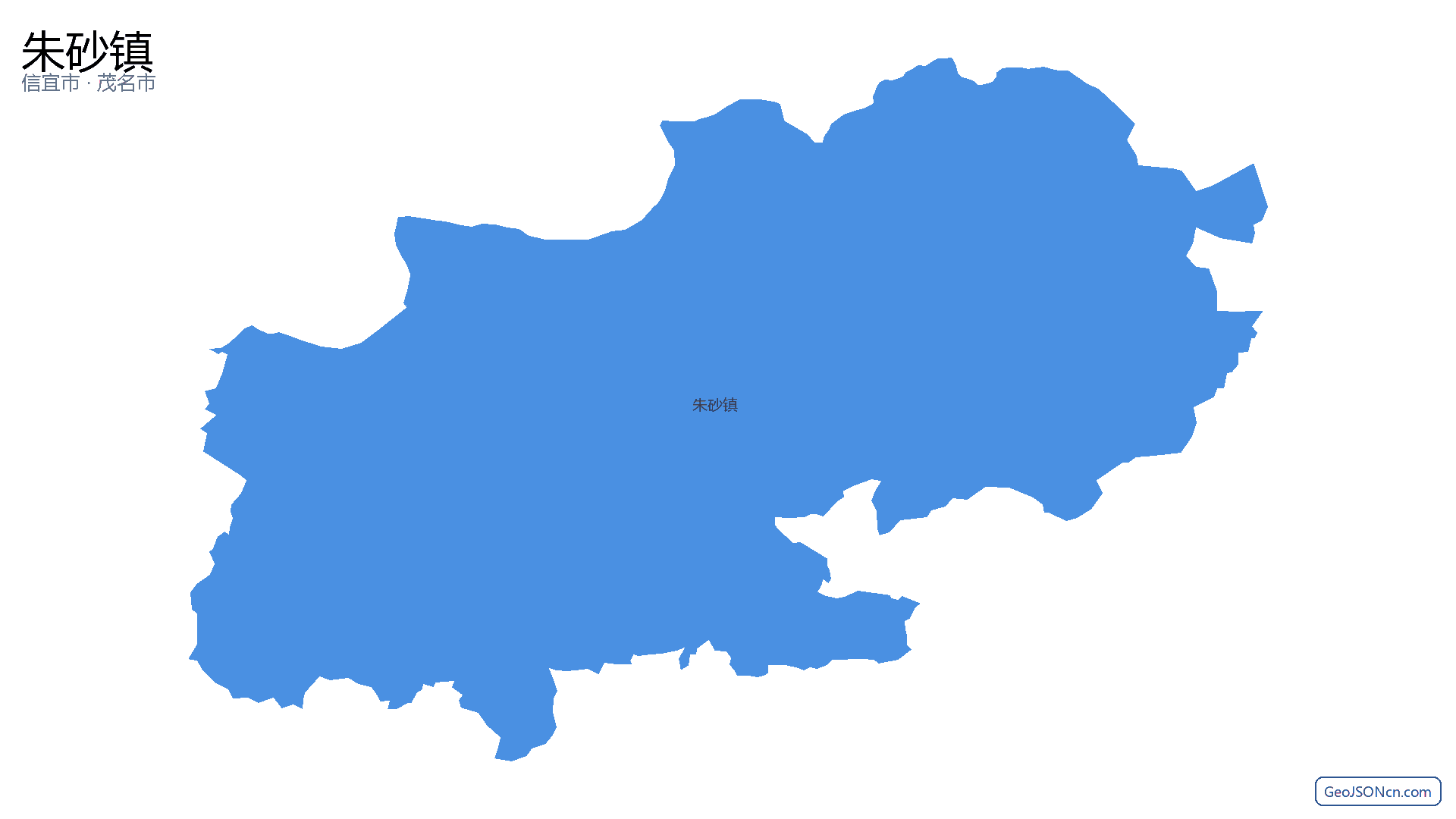 朱砂镇行政区划边界地图（信宜市·茂名市）,提供GeoJSON、SHP矢量边界数据下载及高清地图大图(PNG/JPG) - GeoJSONcn.com
