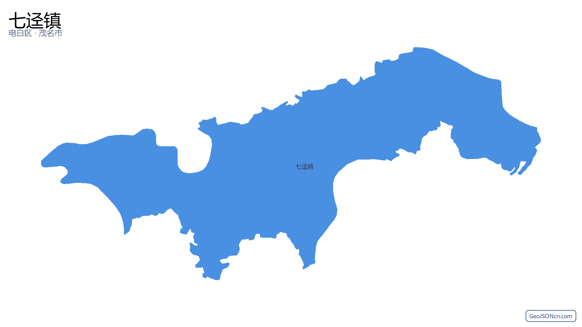 七迳镇行政区划边界地图（电白区·茂名市）,提供GeoJSON、SHP矢量边界数据下载及高清地图大图(PNG/JPG) - GeoJSONcn.com