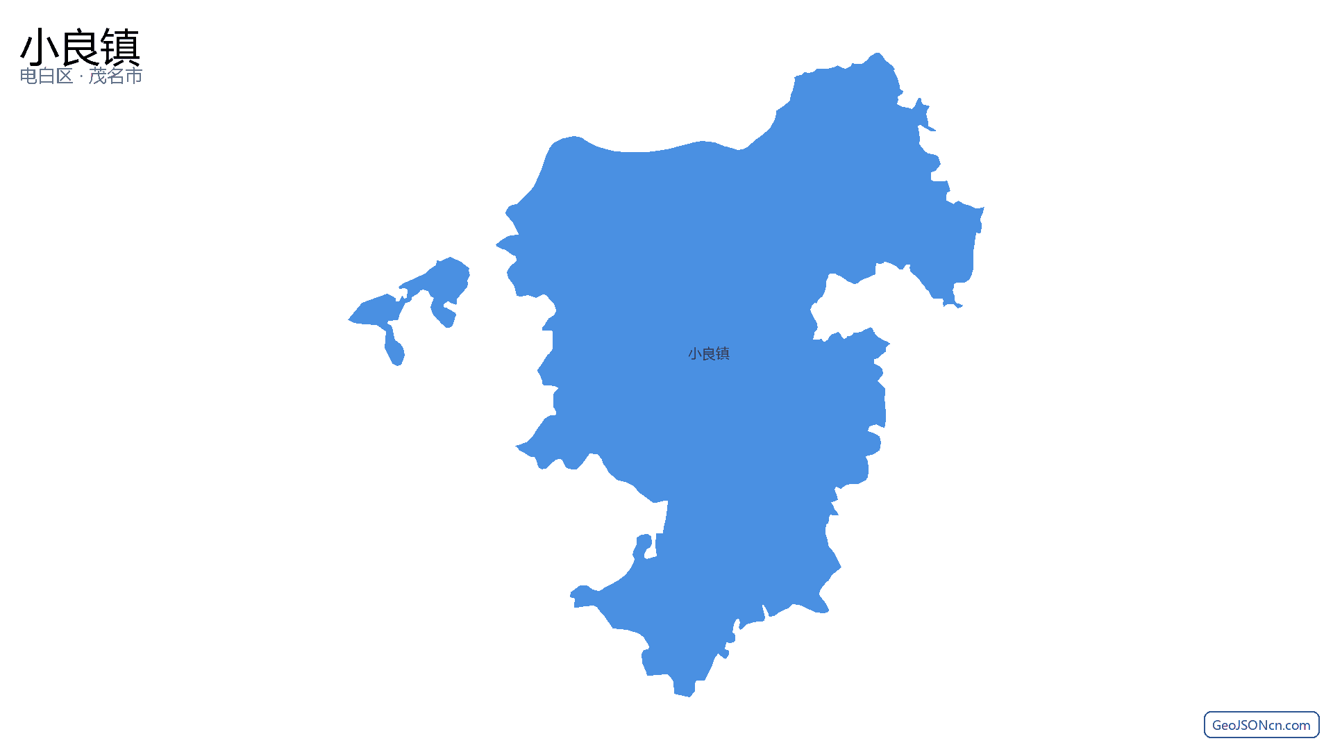 小良镇行政区划边界地图（电白区·茂名市）,提供GeoJSON、SHP矢量边界数据下载及高清地图大图(PNG/JPG) - GeoJSONcn.com