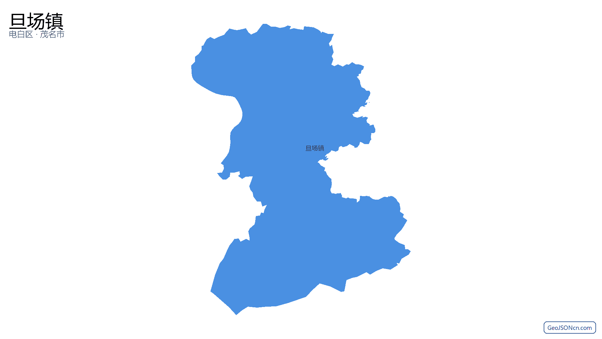 旦场镇行政区划边界地图(电白区·茂名市),提供GeoJSON、SHP矢量边界数据下载及高清地图大图(PNG/JPG) - GeoJSONcn.com