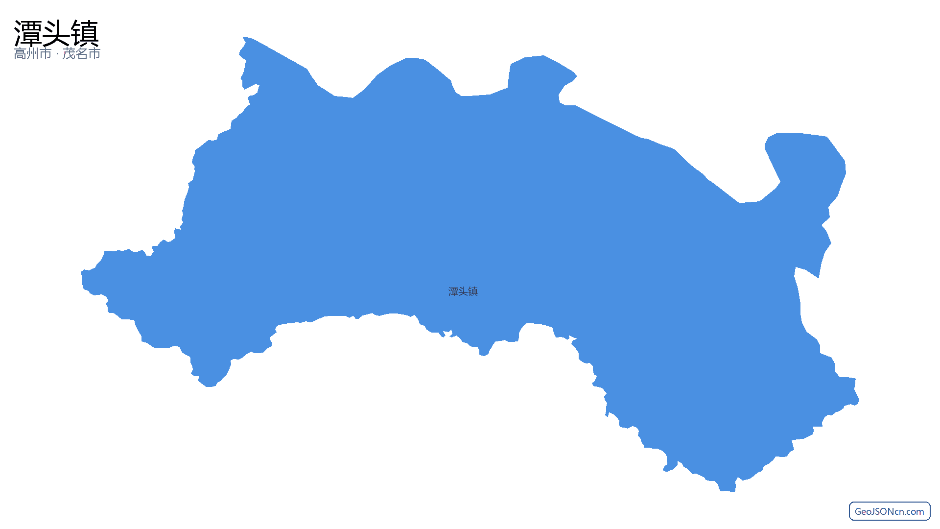 潭头镇行政区划边界地图（高州市·茂名市）,提供GeoJSON、SHP矢量边界数据下载及高清地图大图(PNG/JPG) - GeoJSONcn.com