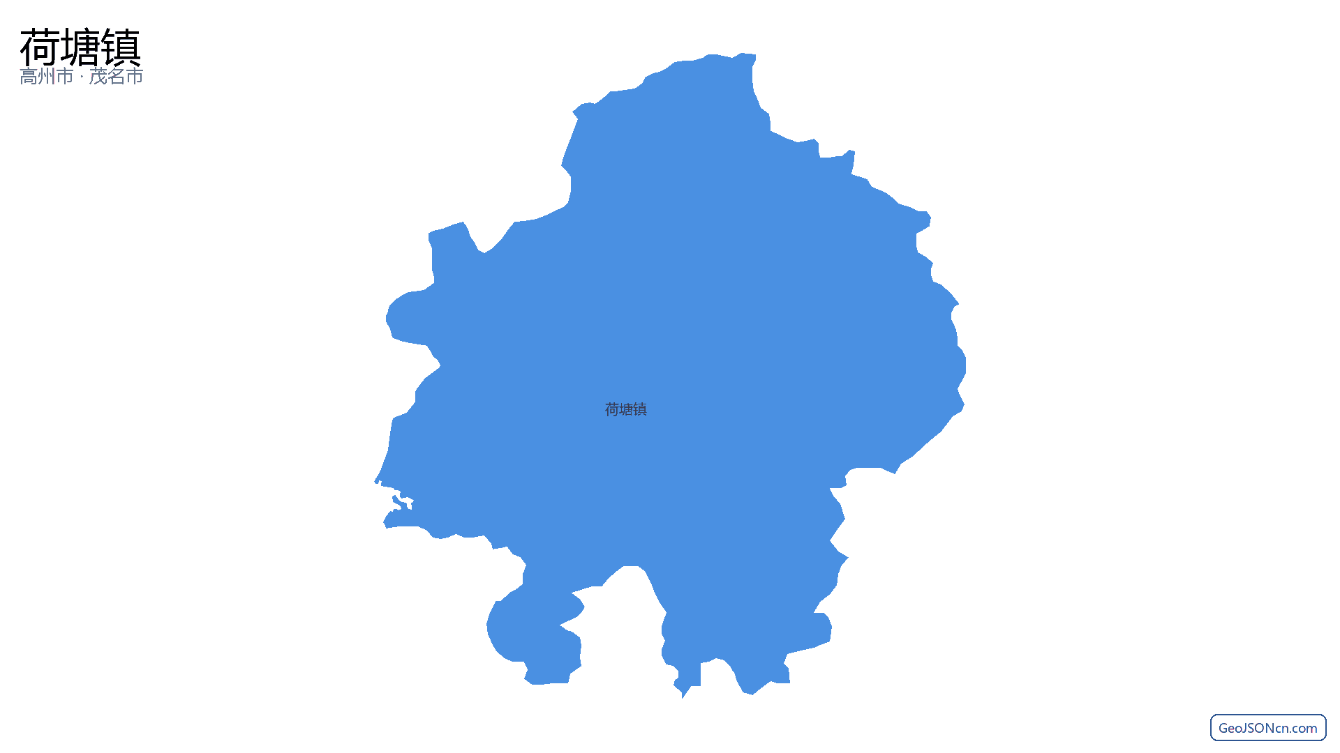荷塘镇行政区划边界地图（高州市·茂名市）,提供GeoJSON、SHP矢量边界数据下载及高清地图大图(PNG/JPG) - GeoJSONcn.com