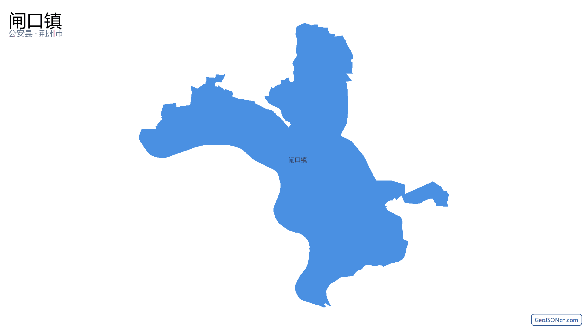 闸口镇行政区划边界地图（公安县·荆州市）,提供GeoJSON、SHP矢量边界数据下载及高清地图大图(PNG/JPG) - GeoJSONcn.com