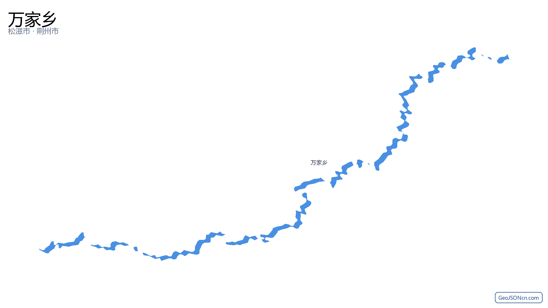 万家乡行政区划边界地图（松滋市·荆州市）,提供GeoJSON、SHP矢量边界数据下载及高清地图大图(PNG/JPG) - GeoJSONcn.com