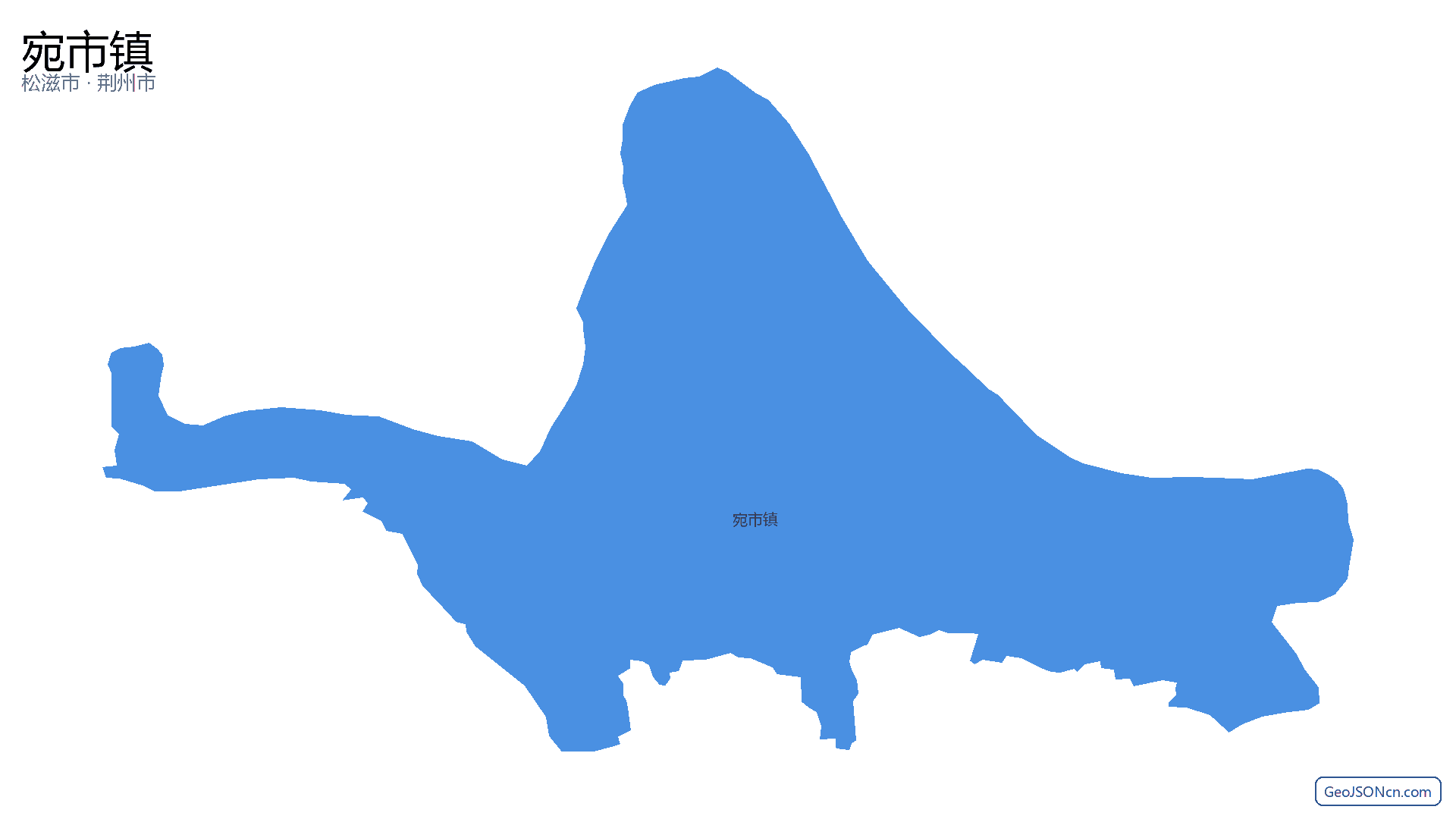 宛市镇行政区划边界地图（松滋市·荆州市）,提供GeoJSON、SHP矢量边界数据下载及高清地图大图(PNG/JPG) - GeoJSONcn.com
