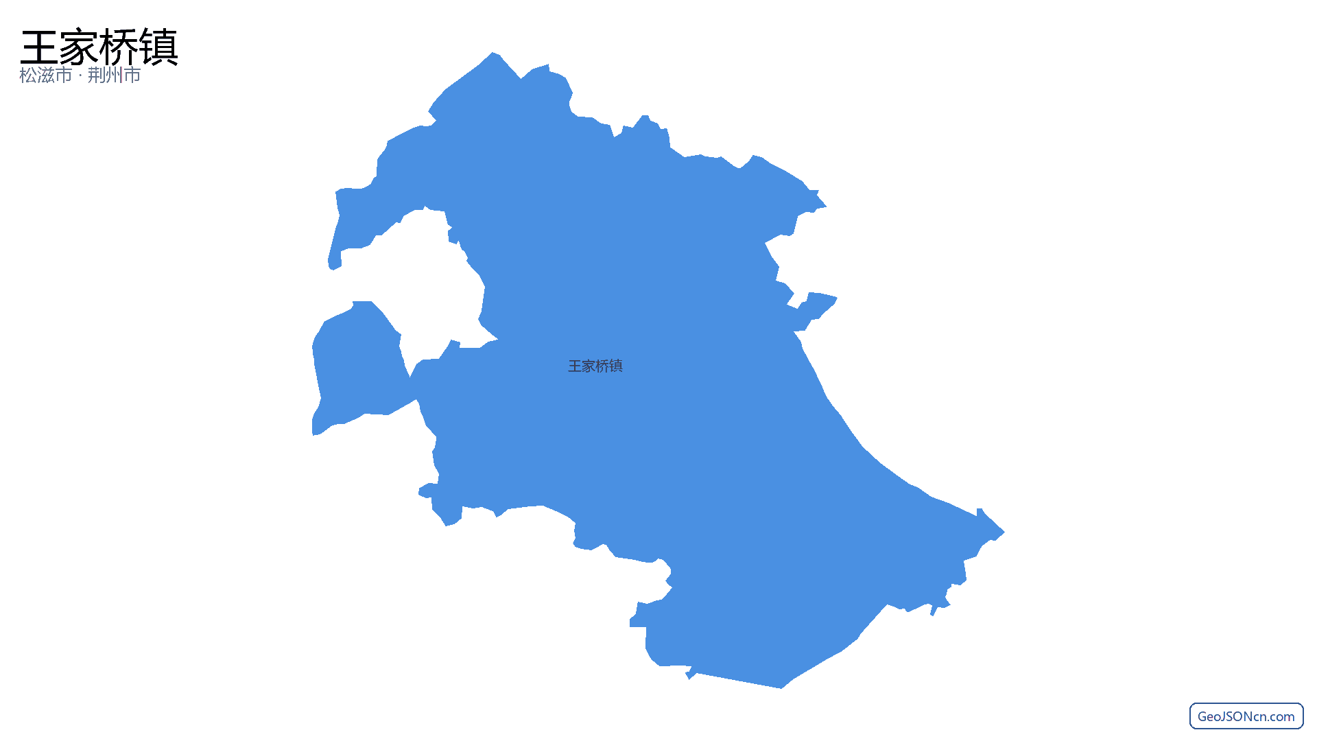 王家桥镇行政区划边界地图(松滋市·荆州市),提供GeoJSON、SHP矢量边界数据下载及高清地图大图(PNG/JPG) - GeoJSONcn.com