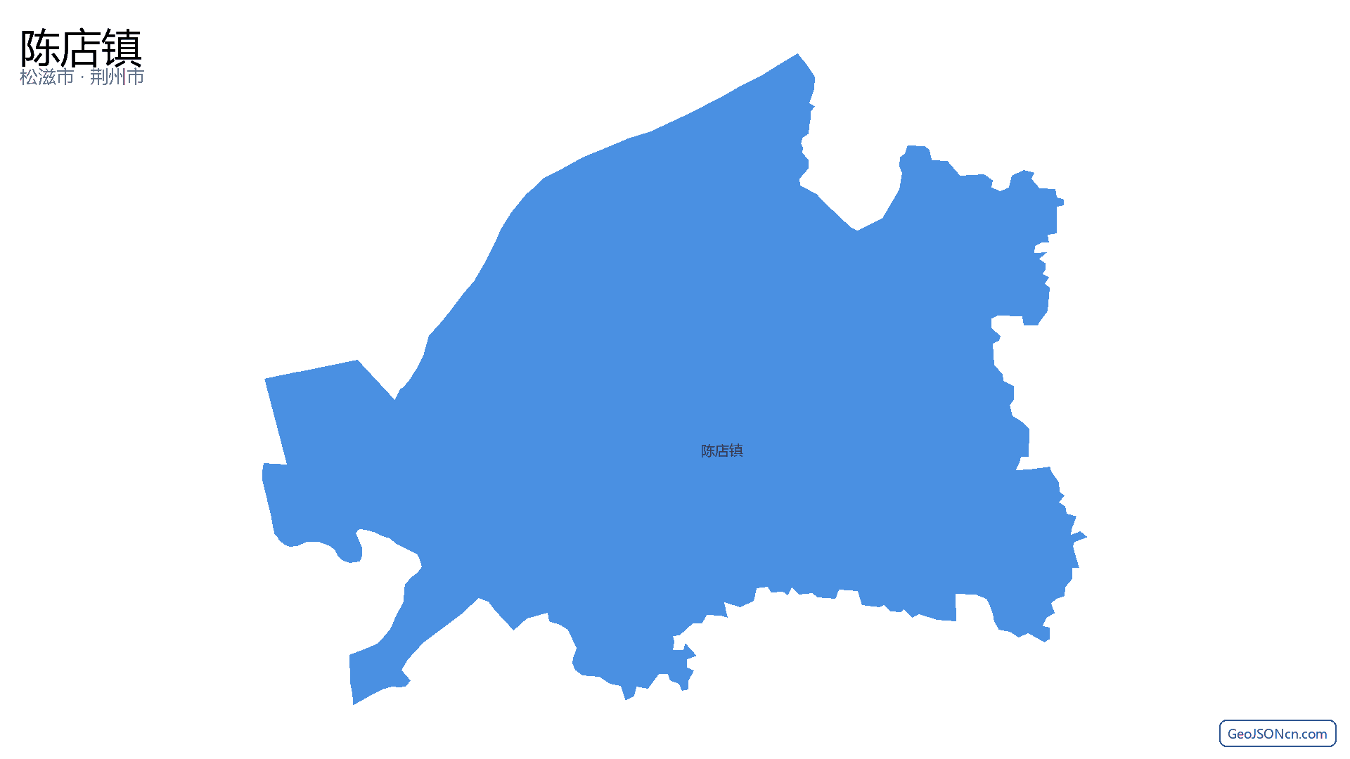陈店镇行政区划边界地图(松滋市·荆州市),提供GeoJSON、SHP矢量边界数据下载及高清地图大图(PNG/JPG) - GeoJSONcn.com