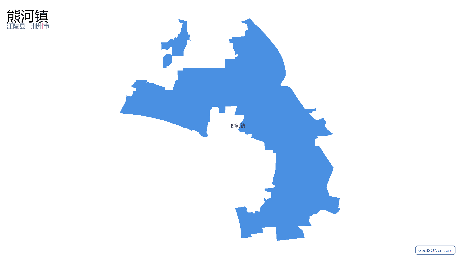 熊河镇行政区划边界地图（江陵县·荆州市）,提供GeoJSON、SHP矢量边界数据下载及高清地图大图(PNG/JPG) - GeoJSONcn.com