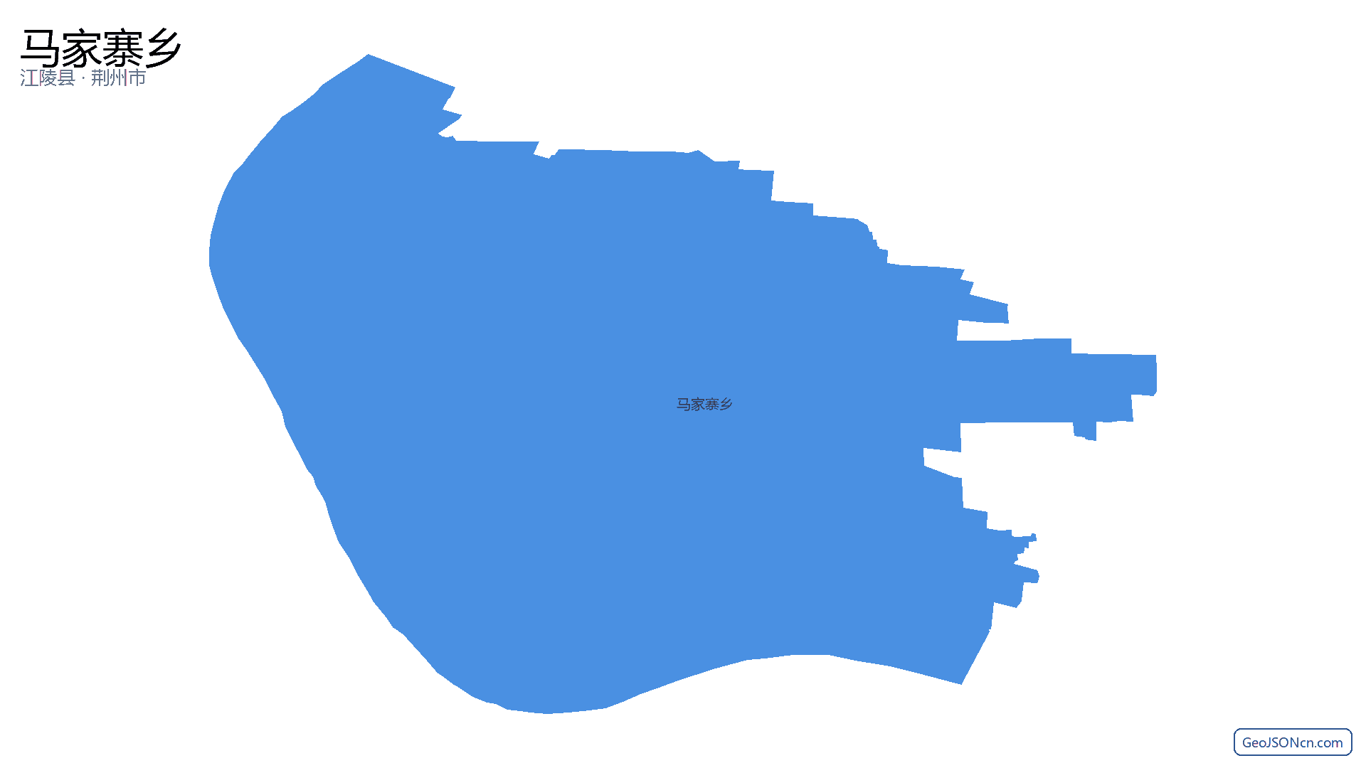 马家寨乡行政区划边界地图(江陵县·荆州市),提供GeoJSON、SHP矢量边界数据下载及高清地图大图(PNG/JPG) - GeoJSONcn.com