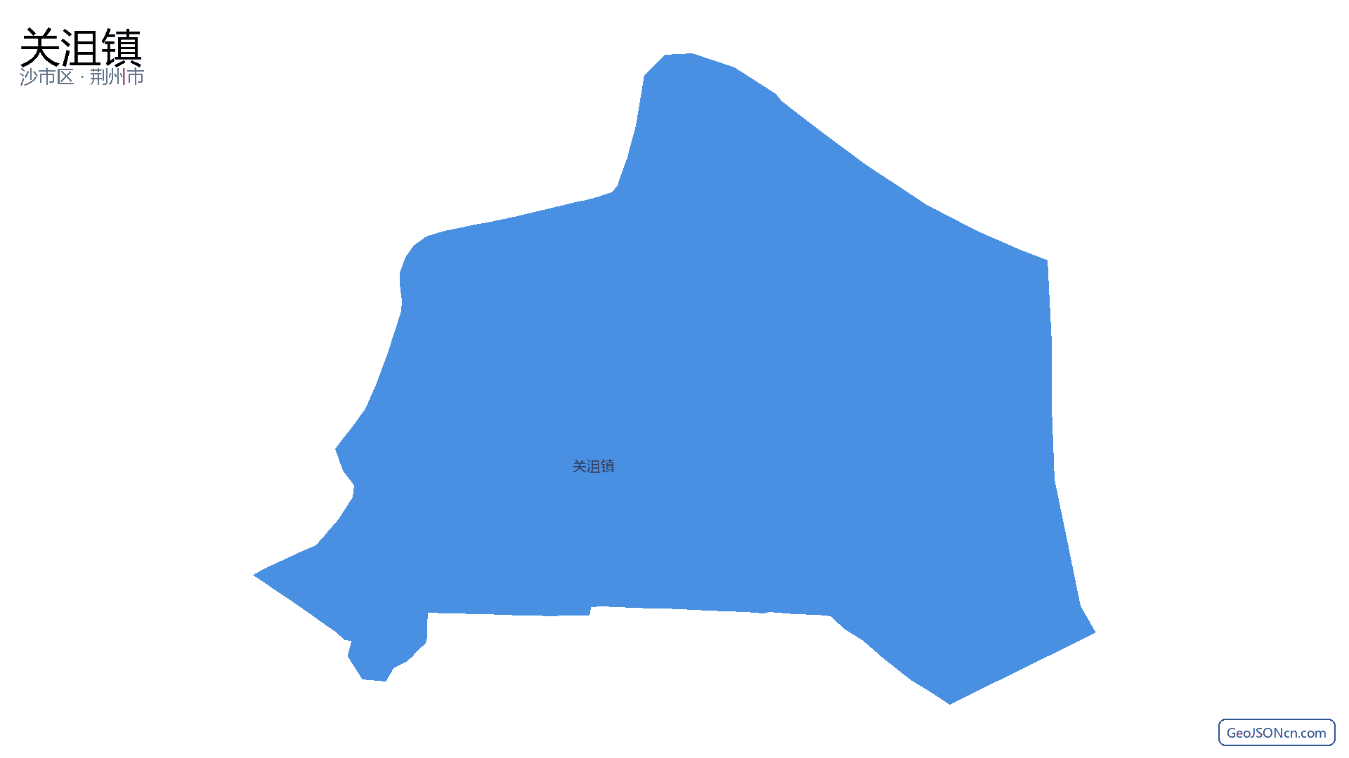 关沮镇行政区划边界地图（沙市区·荆州市）,提供GeoJSON、SHP矢量边界数据下载及高清地图大图(PNG/JPG) - GeoJSONcn.com