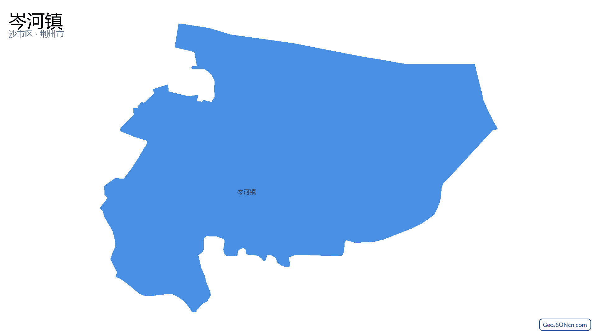 岑河镇行政区划边界地图（沙市区·荆州市）,提供GeoJSON、SHP矢量边界数据下载及高清地图大图(PNG/JPG) - GeoJSONcn.com