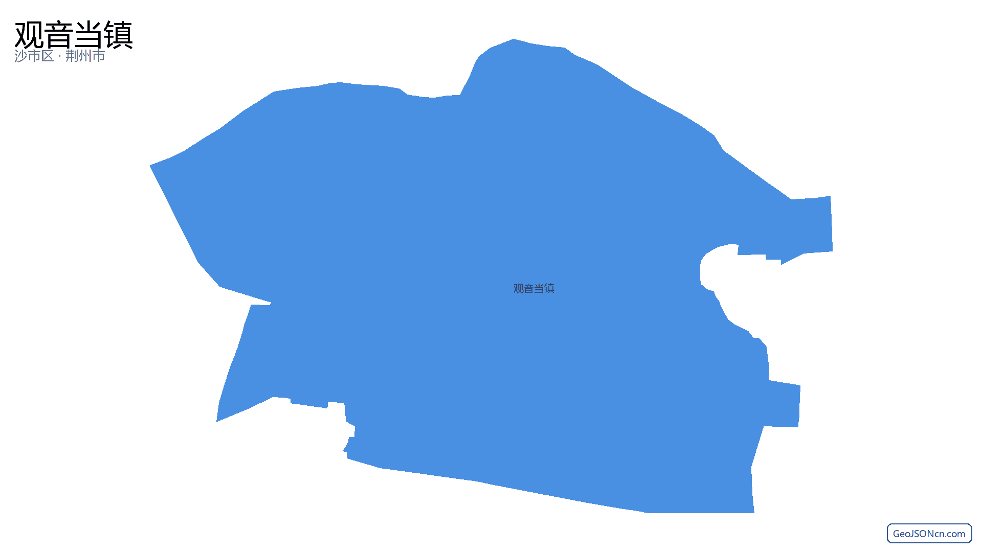 观音当镇行政区划边界地图（沙市区·荆州市）,提供GeoJSON、SHP矢量边界数据下载及高清地图大图(PNG/JPG) - GeoJSONcn.com