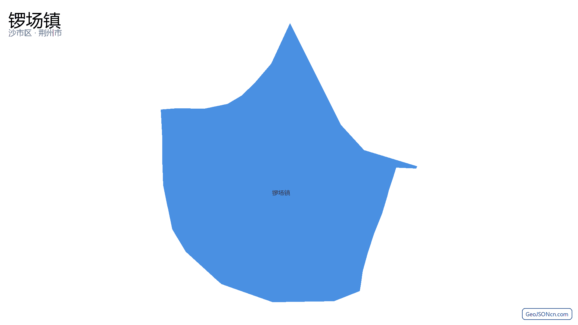 锣场镇行政区划边界地图（沙市区·荆州市）,提供GeoJSON、SHP矢量边界数据下载及高清地图大图(PNG/JPG) - GeoJSONcn.com