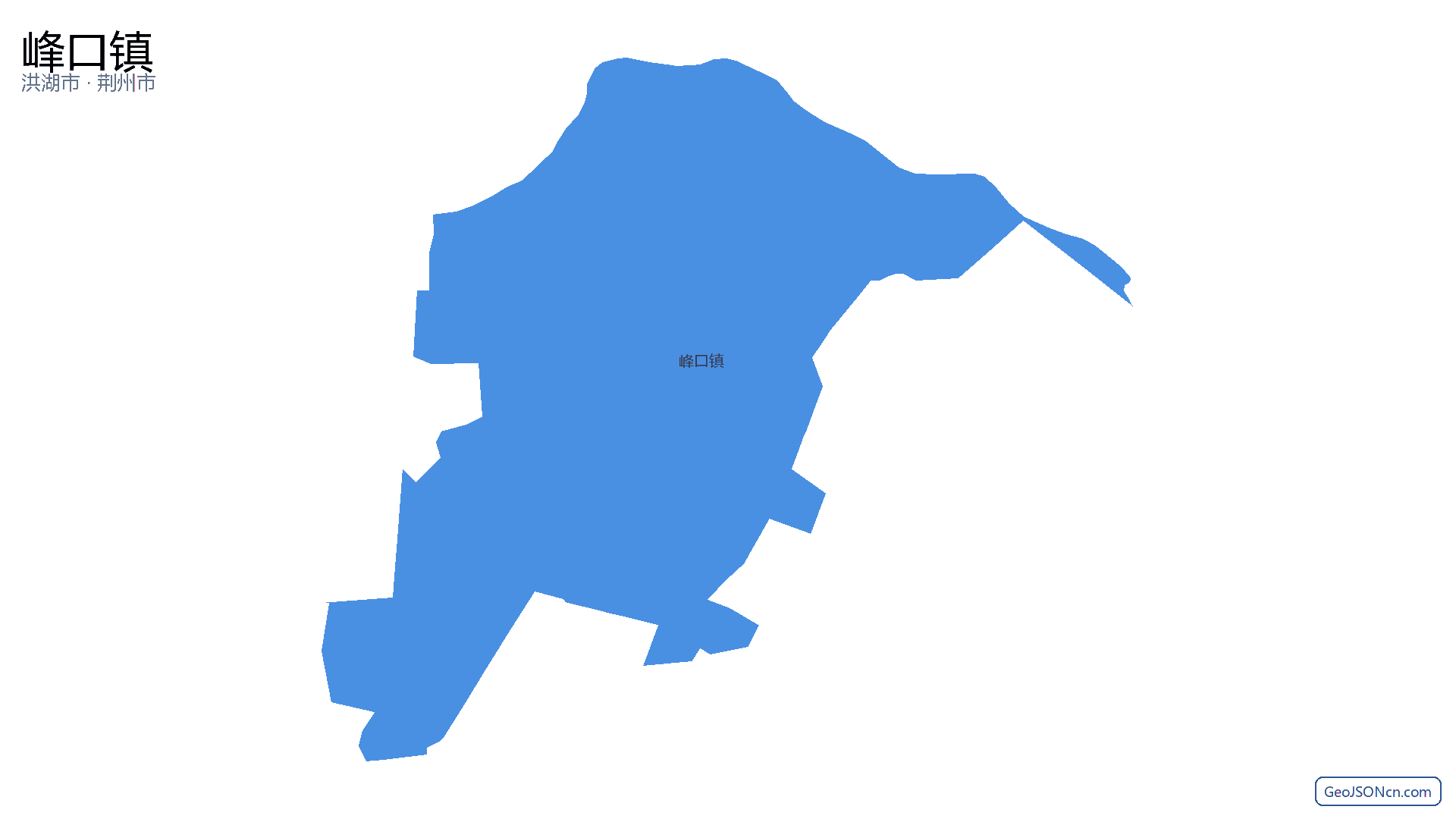 峰口镇行政区划边界地图(洪湖市·荆州市),提供GeoJSON、SHP矢量边界数据下载及高清地图大图(PNG/JPG) - GeoJSONcn.com