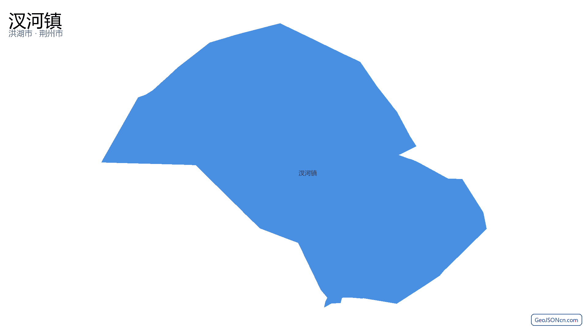 汊河镇行政区划边界地图（洪湖市·荆州市）,提供GeoJSON、SHP矢量边界数据下载及高清地图大图(PNG/JPG) - GeoJSONcn.com
