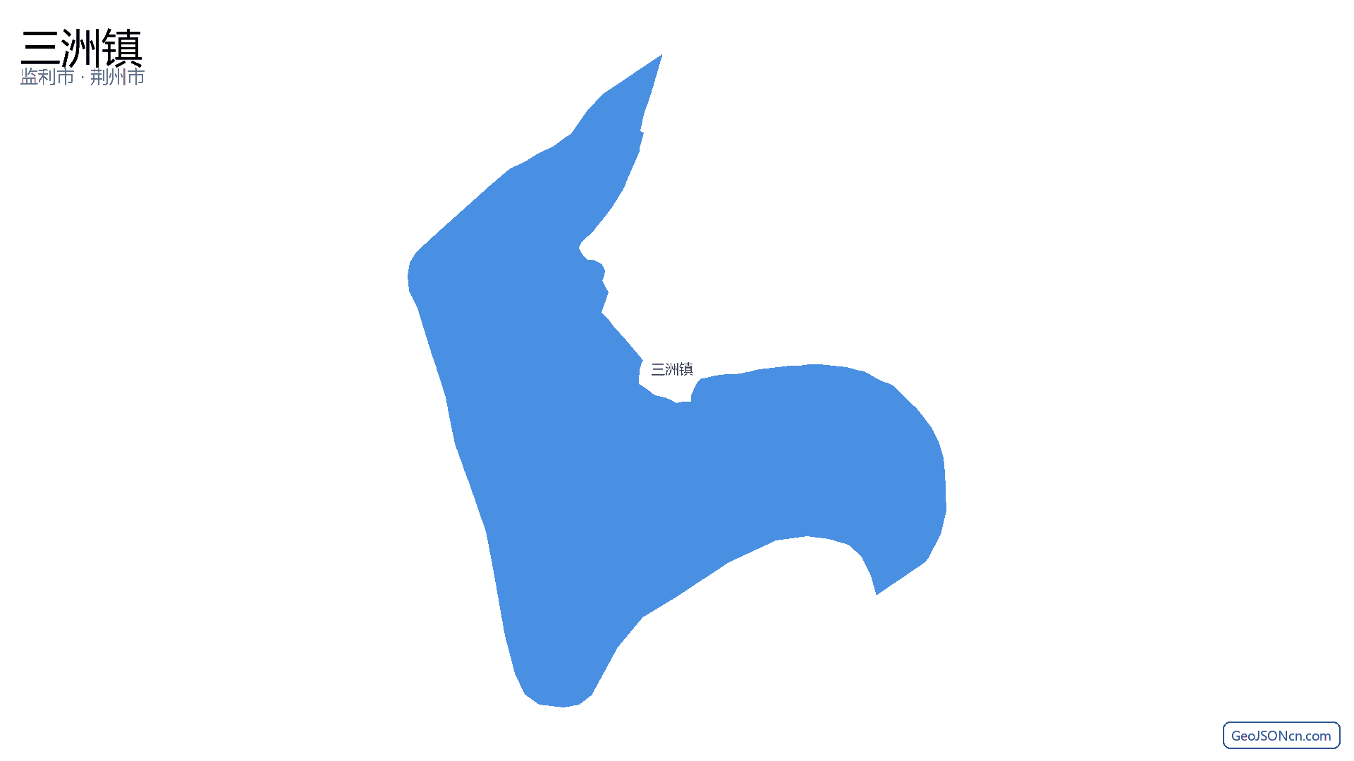 三洲镇行政区划边界地图（监利市·荆州市）,提供GeoJSON、SHP矢量边界数据下载及高清地图大图(PNG/JPG) - GeoJSONcn.com
