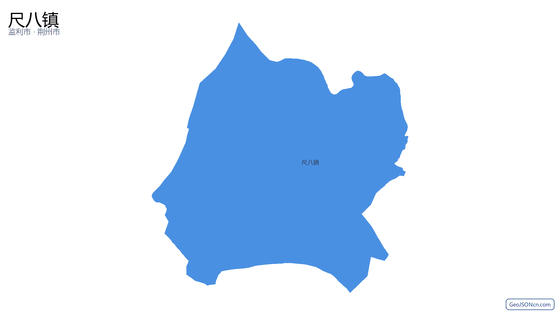 尺八镇行政区划边界地图（监利市·荆州市）,提供GeoJSON、SHP矢量边界数据下载及高清地图大图(PNG/JPG) - GeoJSONcn.com