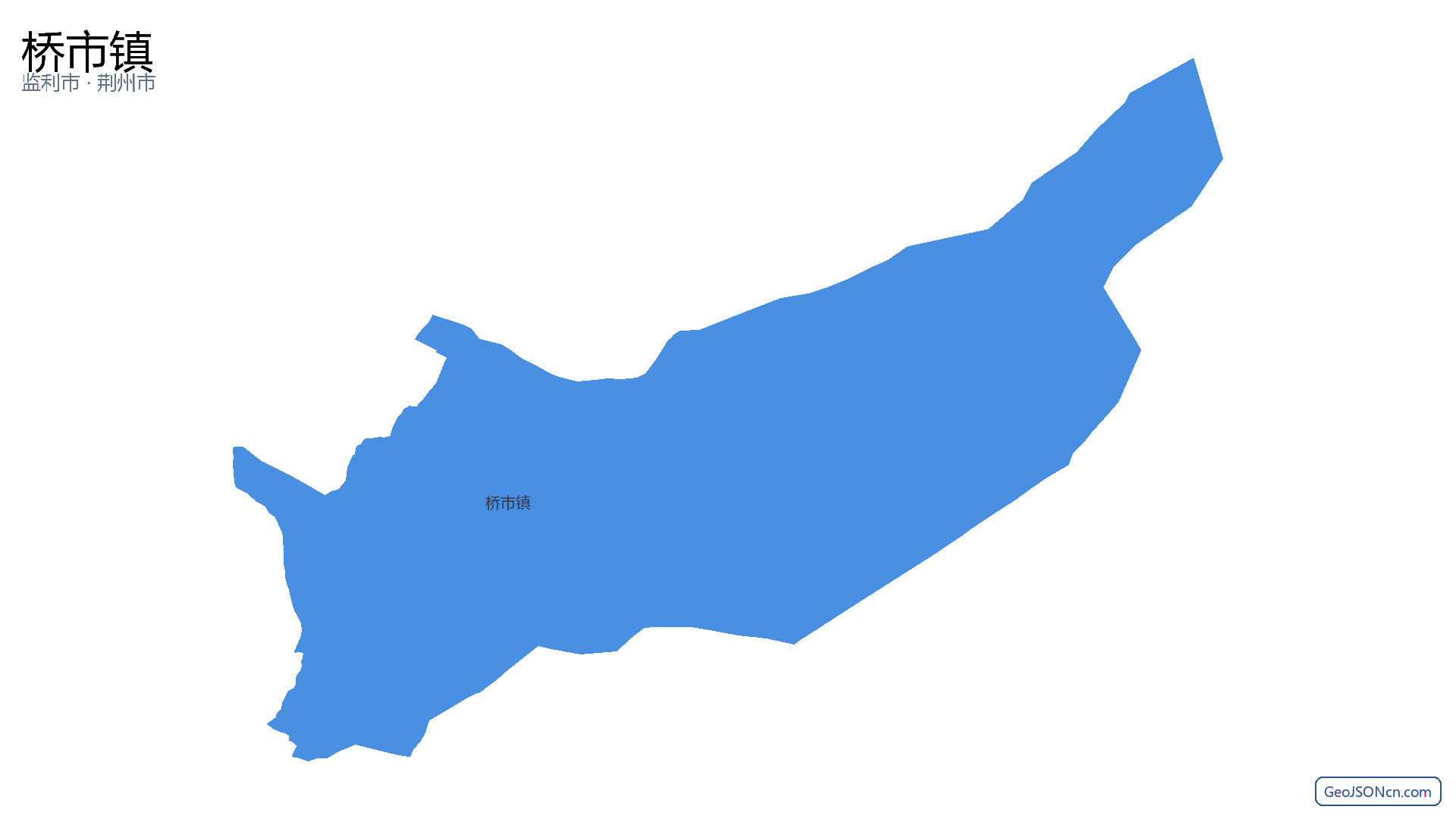 桥市镇行政区划边界地图（监利市·荆州市）,提供GeoJSON、SHP矢量边界数据下载及高清地图大图(PNG/JPG) - GeoJSONcn.com