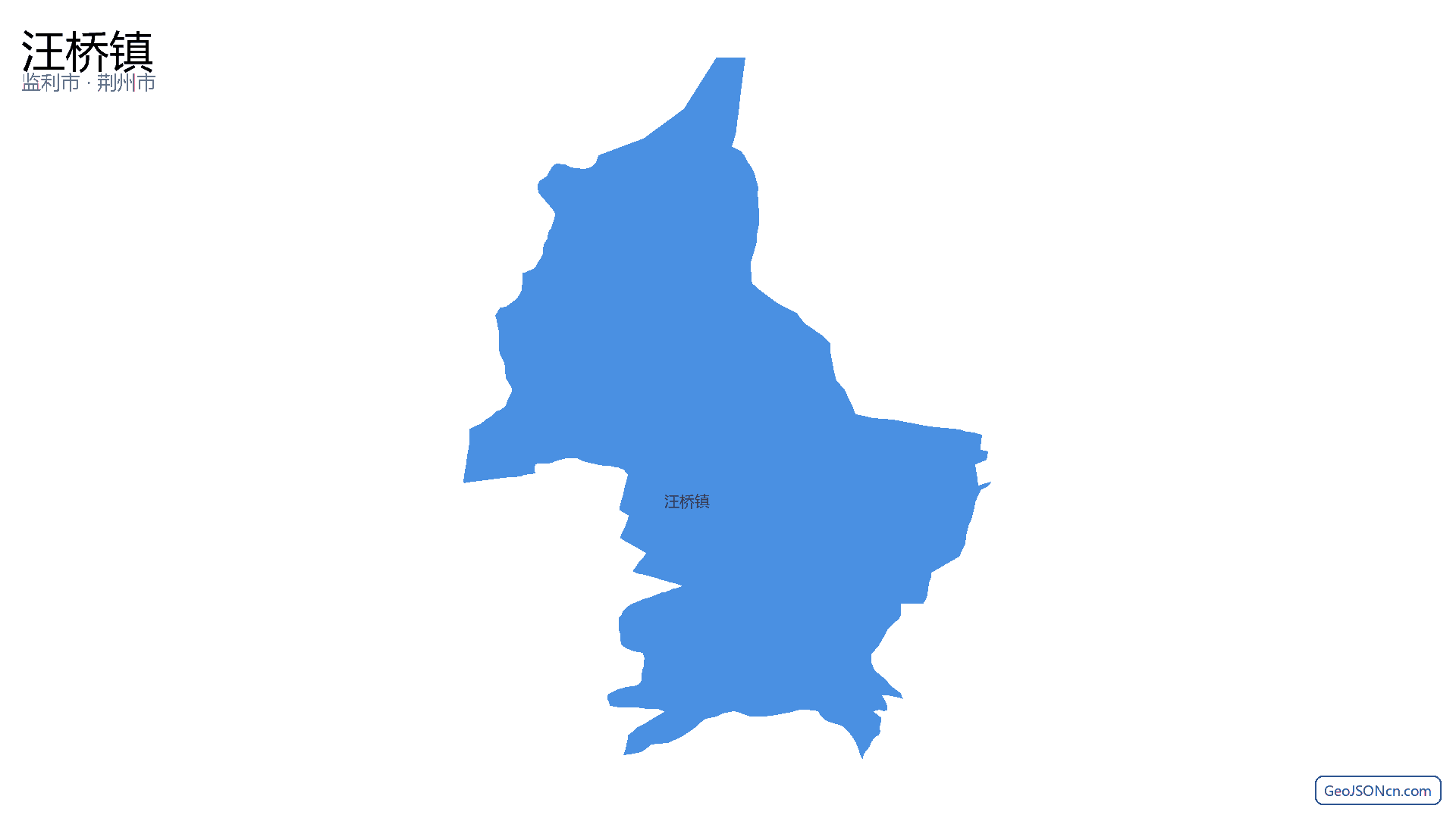 汪桥镇行政区划边界地图（监利市·荆州市）,提供GeoJSON、SHP矢量边界数据下载及高清地图大图(PNG/JPG) - GeoJSONcn.com