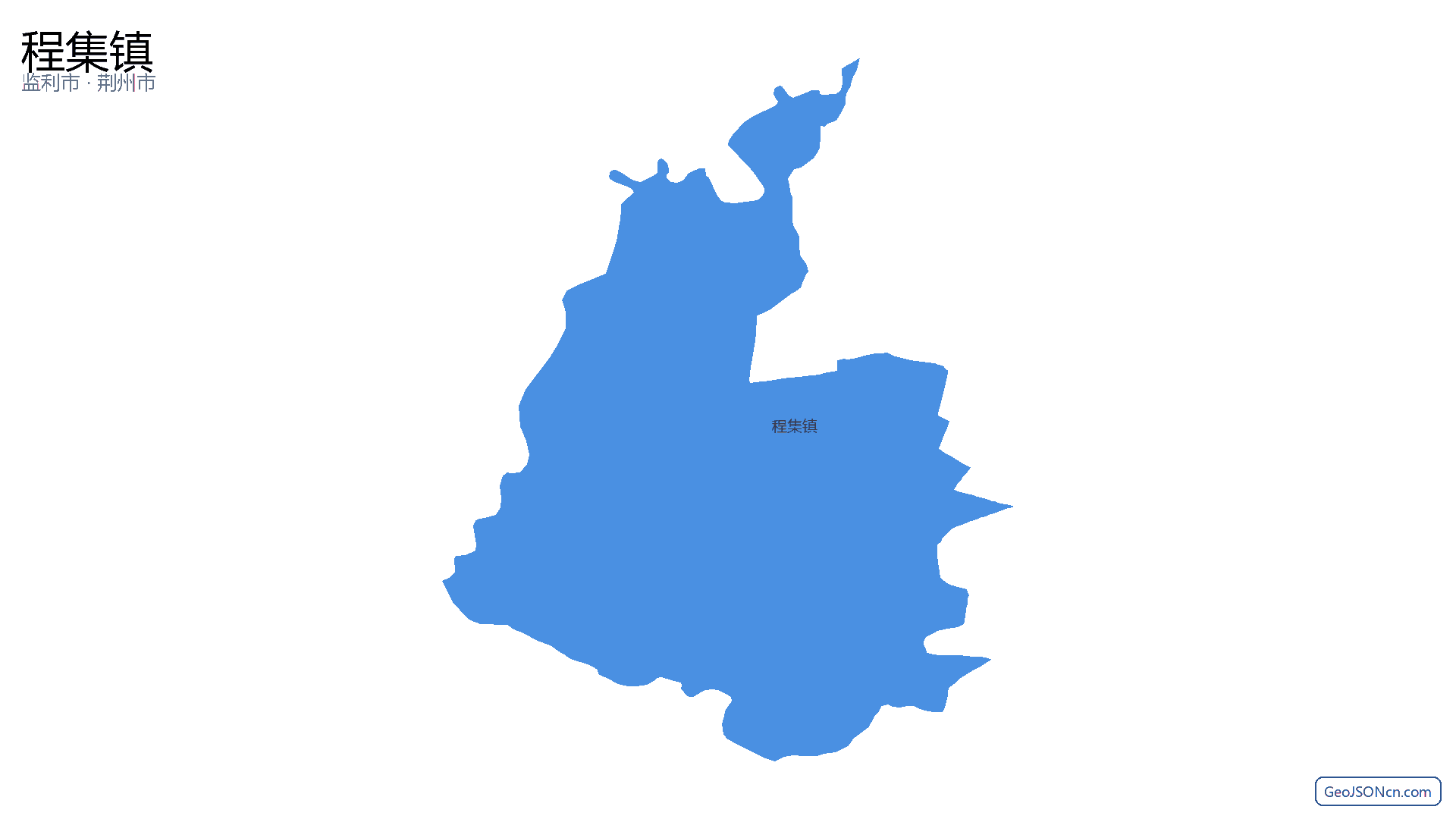 程集镇行政区划边界地图（监利市·荆州市）,提供GeoJSON、SHP矢量边界数据下载及高清地图大图(PNG/JPG) - GeoJSONcn.com