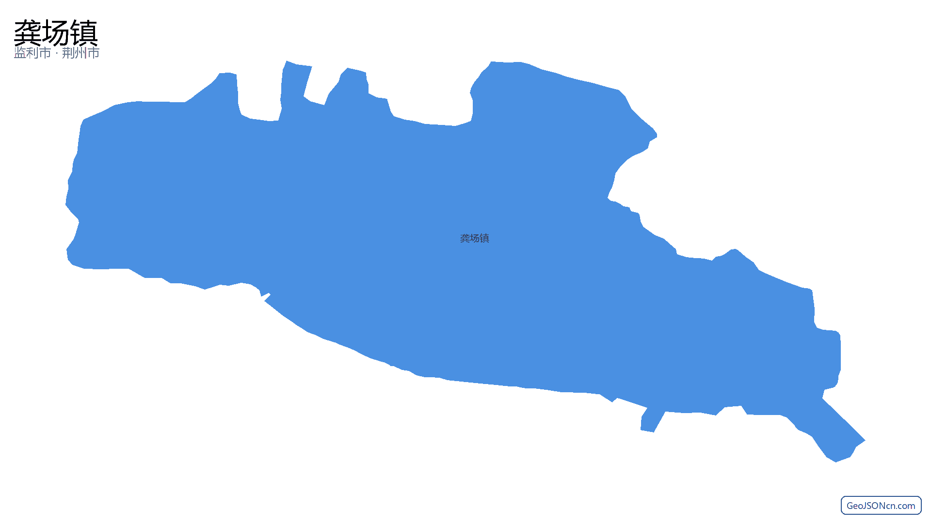龚场镇行政区划边界地图（监利市·荆州市）,提供GeoJSON、SHP矢量边界数据下载及高清地图大图(PNG/JPG) - GeoJSONcn.com