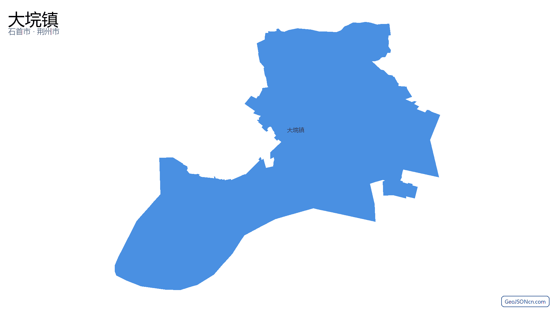 大垸镇行政区划边界地图（石首市·荆州市）,提供GeoJSON、SHP矢量边界数据下载及高清地图大图(PNG/JPG) - GeoJSONcn.com