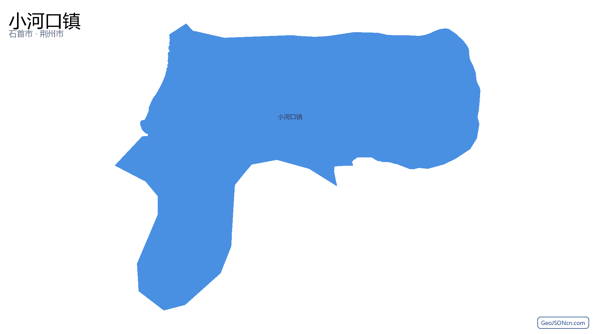 小河口镇行政区划边界地图（石首市·荆州市）,提供GeoJSON、SHP矢量边界数据下载及高清地图大图(PNG/JPG) - GeoJSONcn.com
