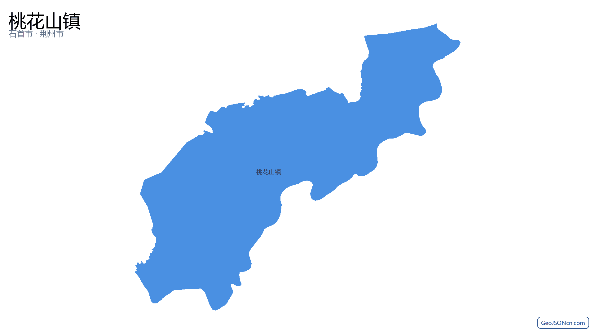 桃花山镇行政区划边界地图(石首市·荆州市),提供GeoJSON、SHP矢量边界数据下载及高清地图大图(PNG/JPG) - GeoJSONcn.com
