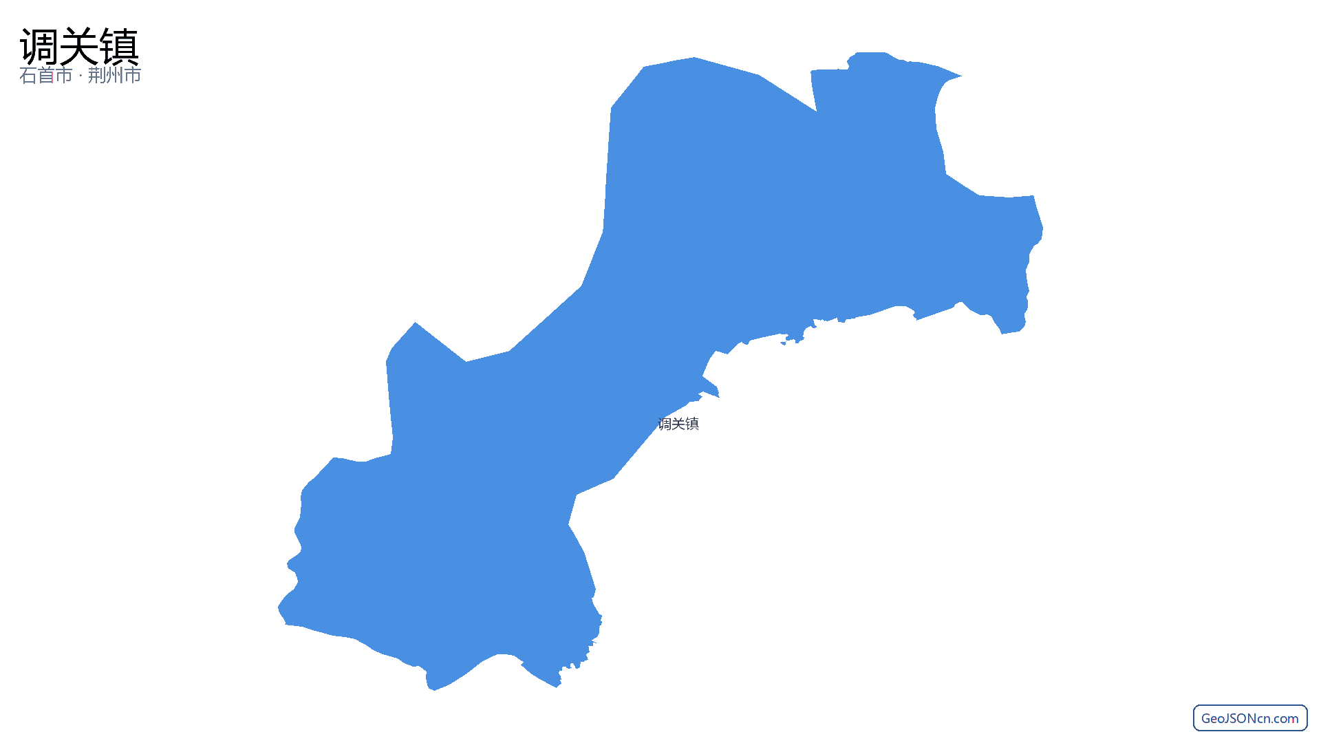 调关镇行政区划边界地图(石首市·荆州市),提供GeoJSON、SHP矢量边界数据下载及高清地图大图(PNG/JPG) - GeoJSONcn.com