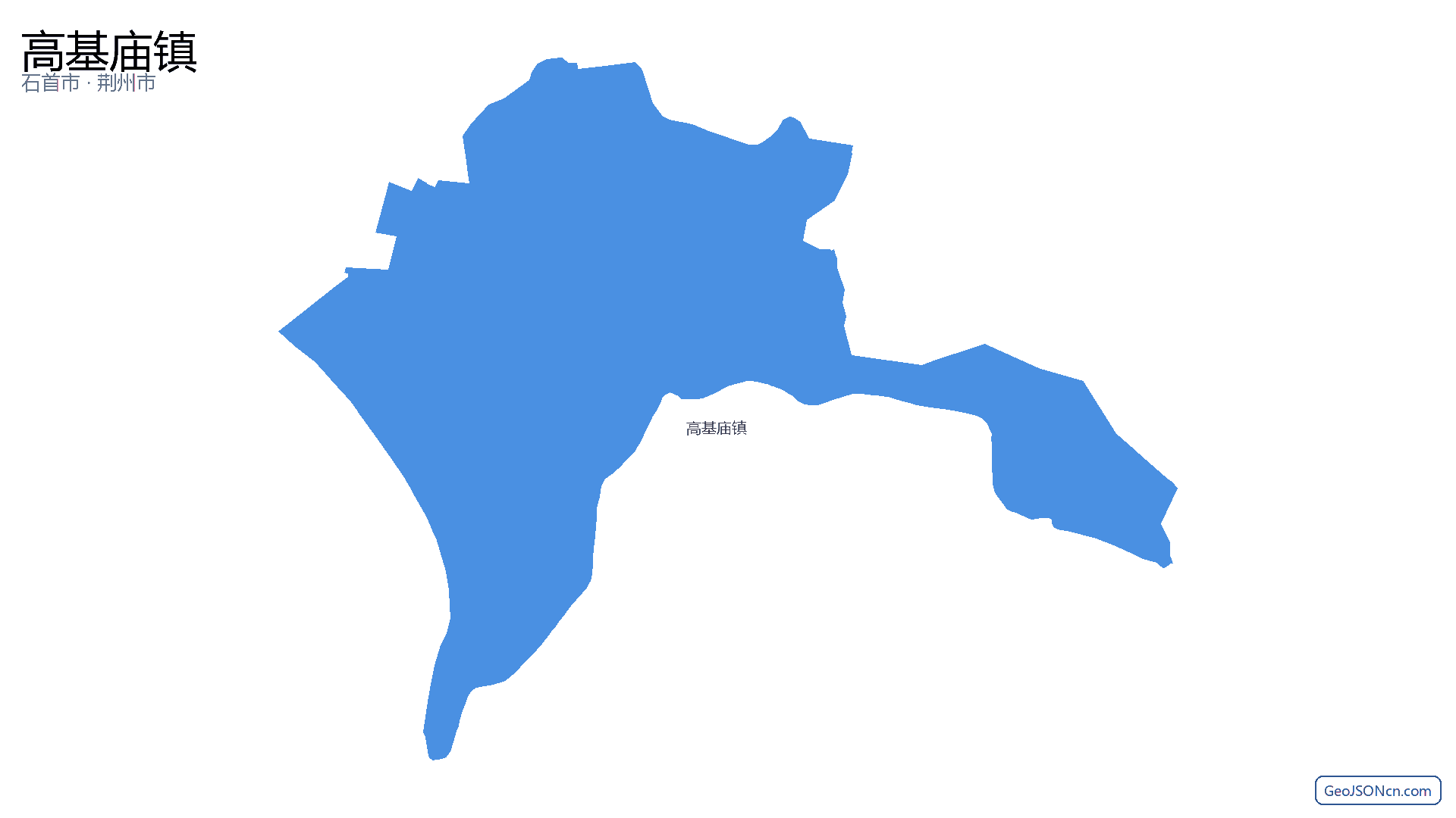 高基庙镇行政区划边界地图（石首市·荆州市）,提供GeoJSON、SHP矢量边界数据下载及高清地图大图(PNG/JPG) - GeoJSONcn.com