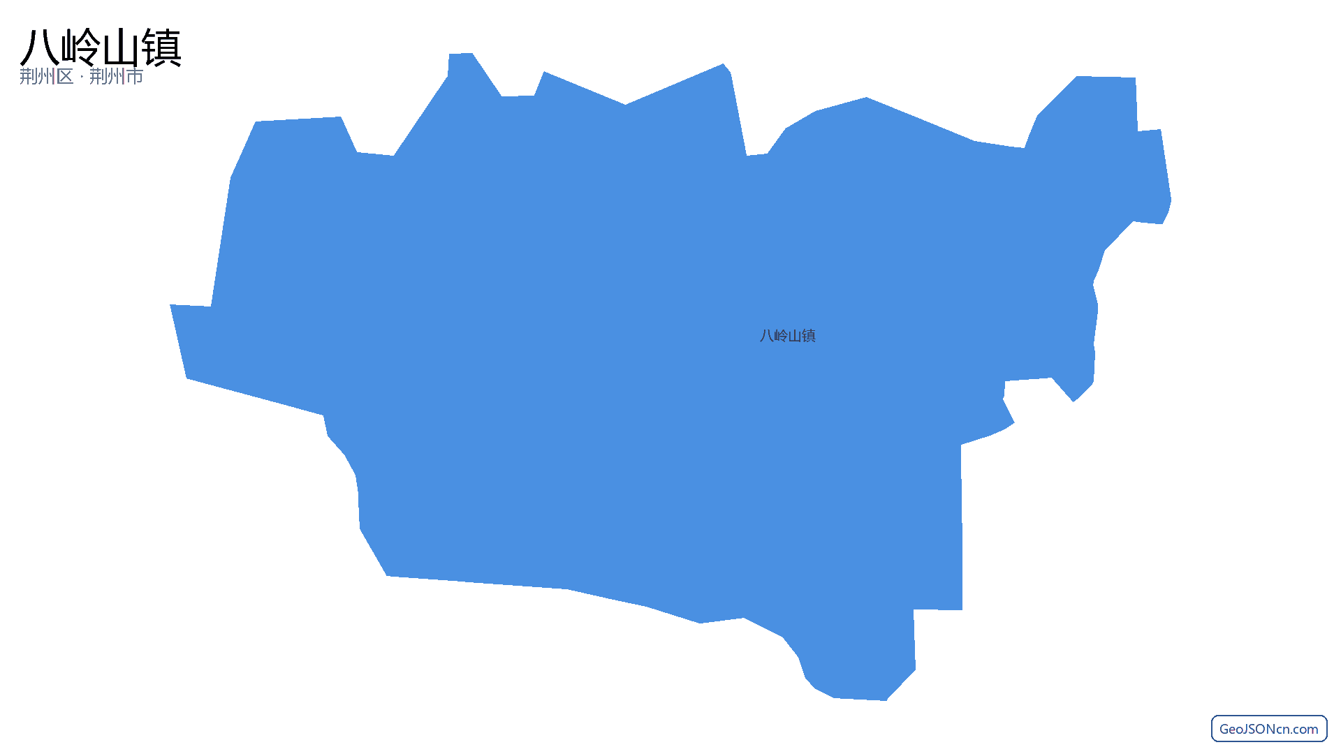 八岭山镇行政区划边界地图(荆州区·荆州市),提供GeoJSON、SHP矢量边界数据下载及高清地图大图(PNG/JPG) - GeoJSONcn.com